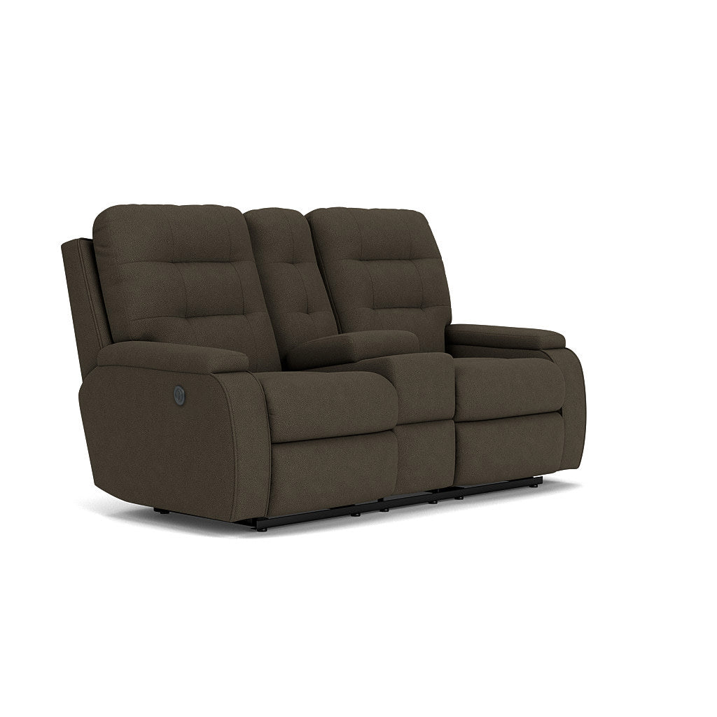 Kerrie Fabric Power Reclining Loveseat with Console