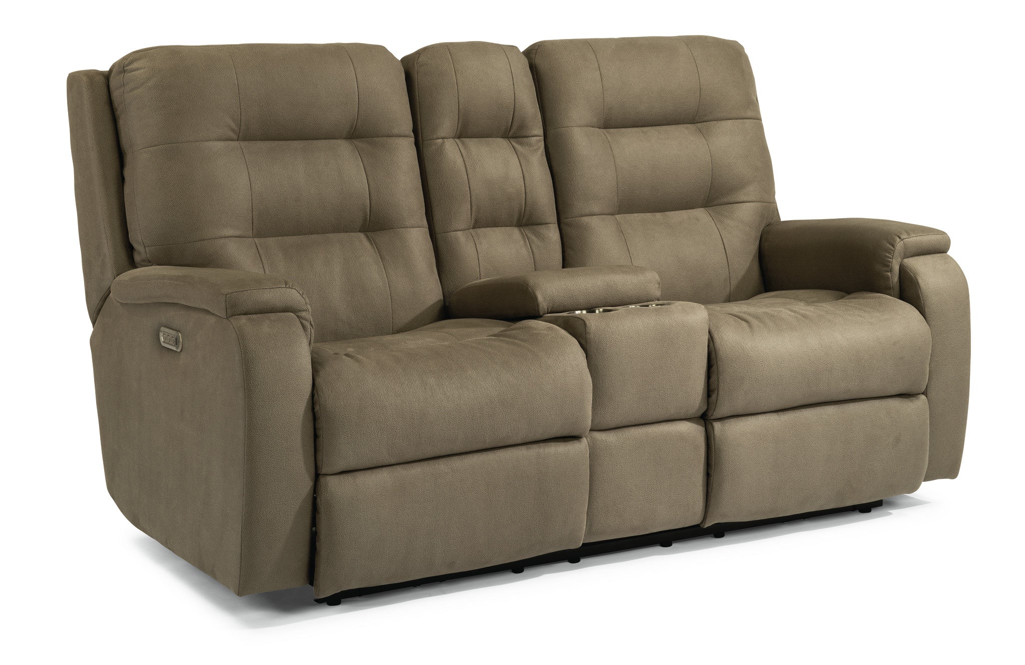 Arlo Fabric Power Reclining Loveseat with Console & Power Headrests & Lumbar