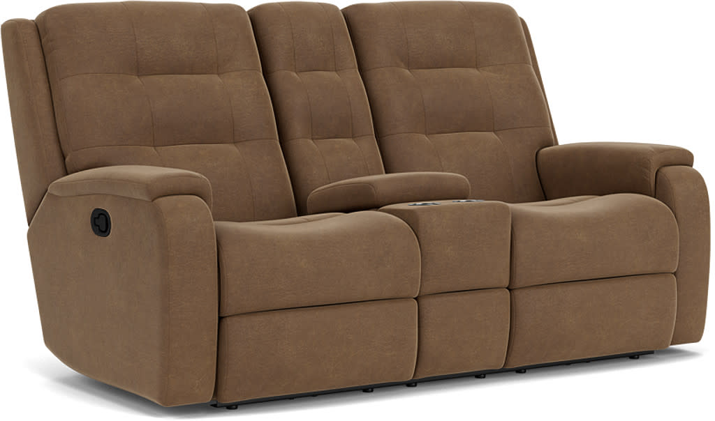 Arlo Fabric Reclining Loveseat with Console