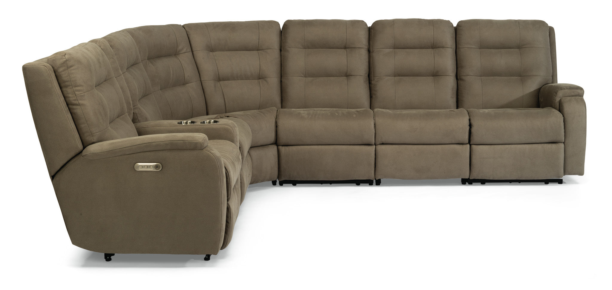 Arlo Fabric Power Reclining Sectional with Power Headrests & Lumbar