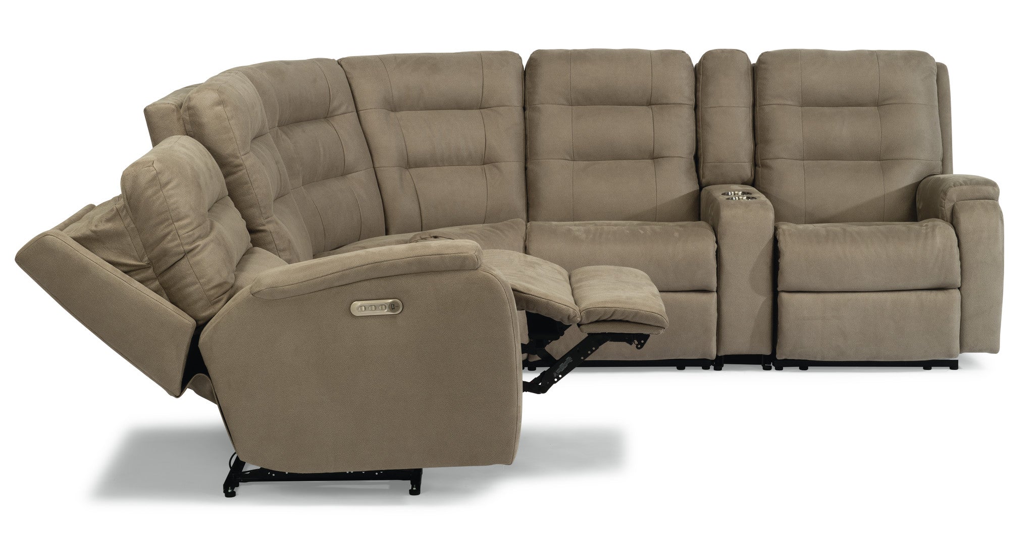 Arlo Fabric Power Reclining Sectional with Power Headrests & Lumbar