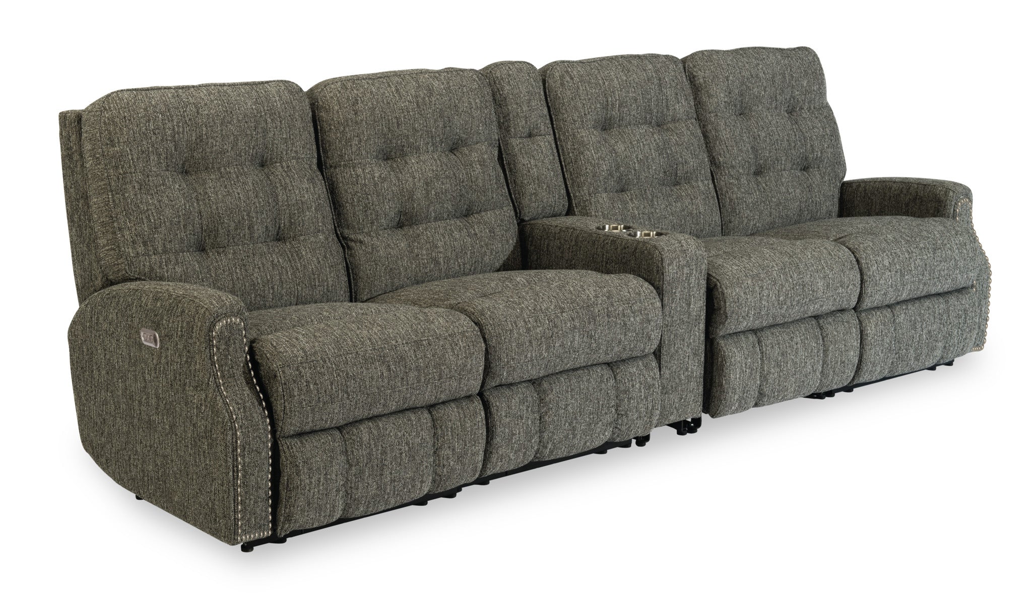 Devon Fabric Power Reclining Sectional with Power Headrests