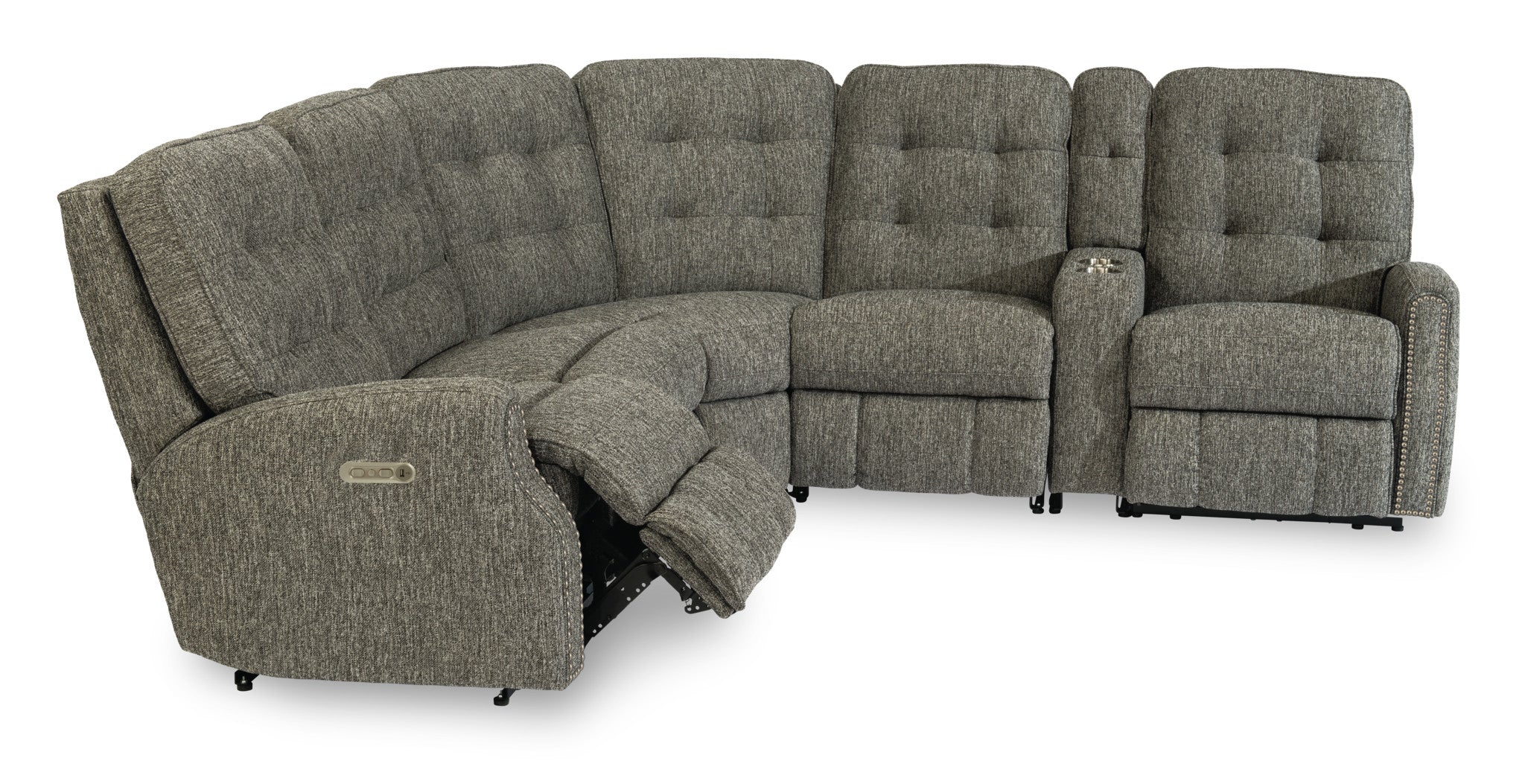 Devon Fabric Power Reclining Sectional with Power Headrests