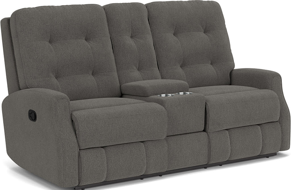 Devon Fabric Reclining Loveseat with Console