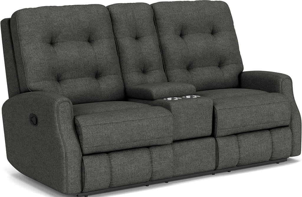 Devon Fabric Reclining Loveseat with Console