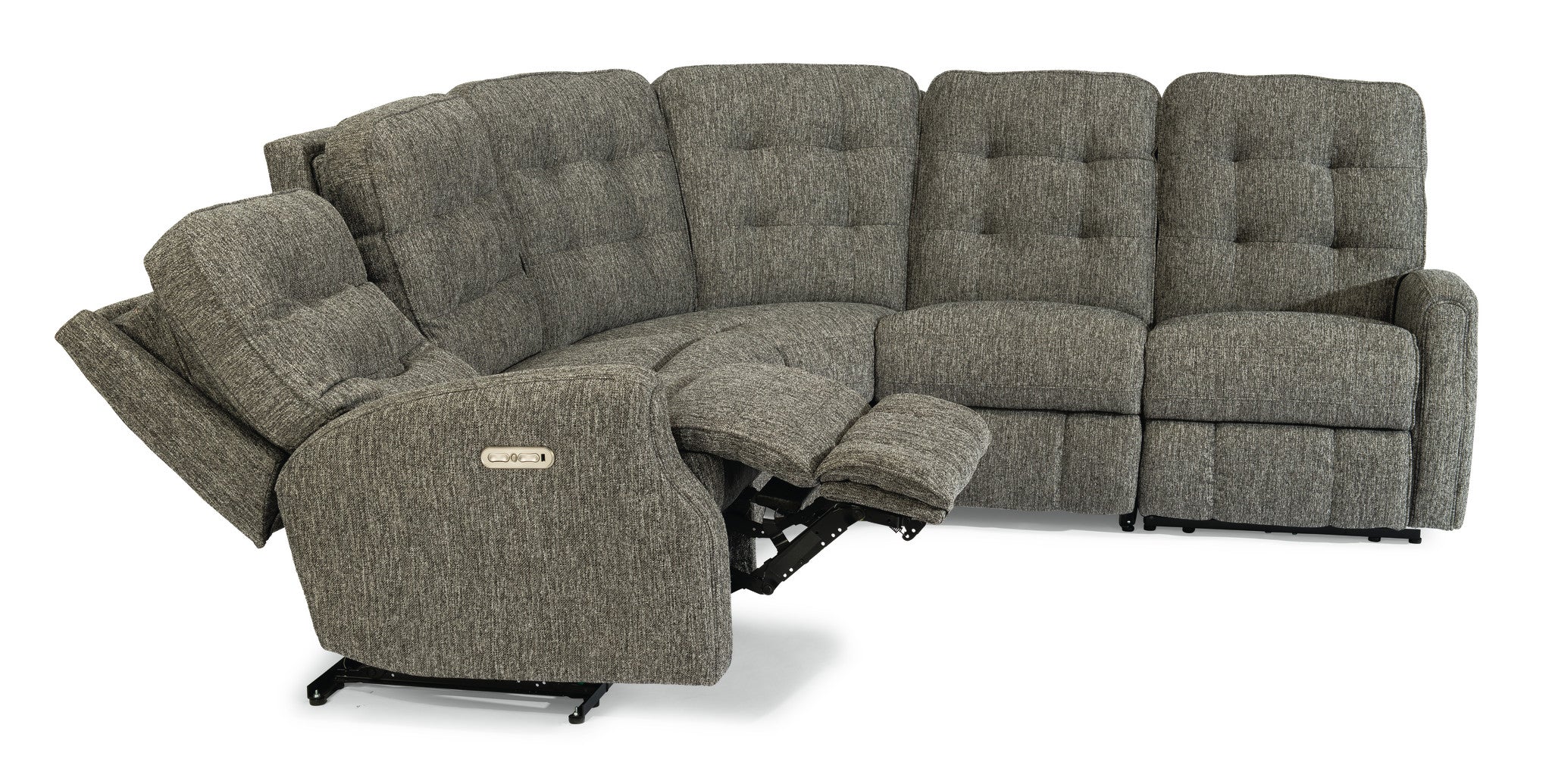 Devon Fabric Power Reclining Sectional with Power Headrests