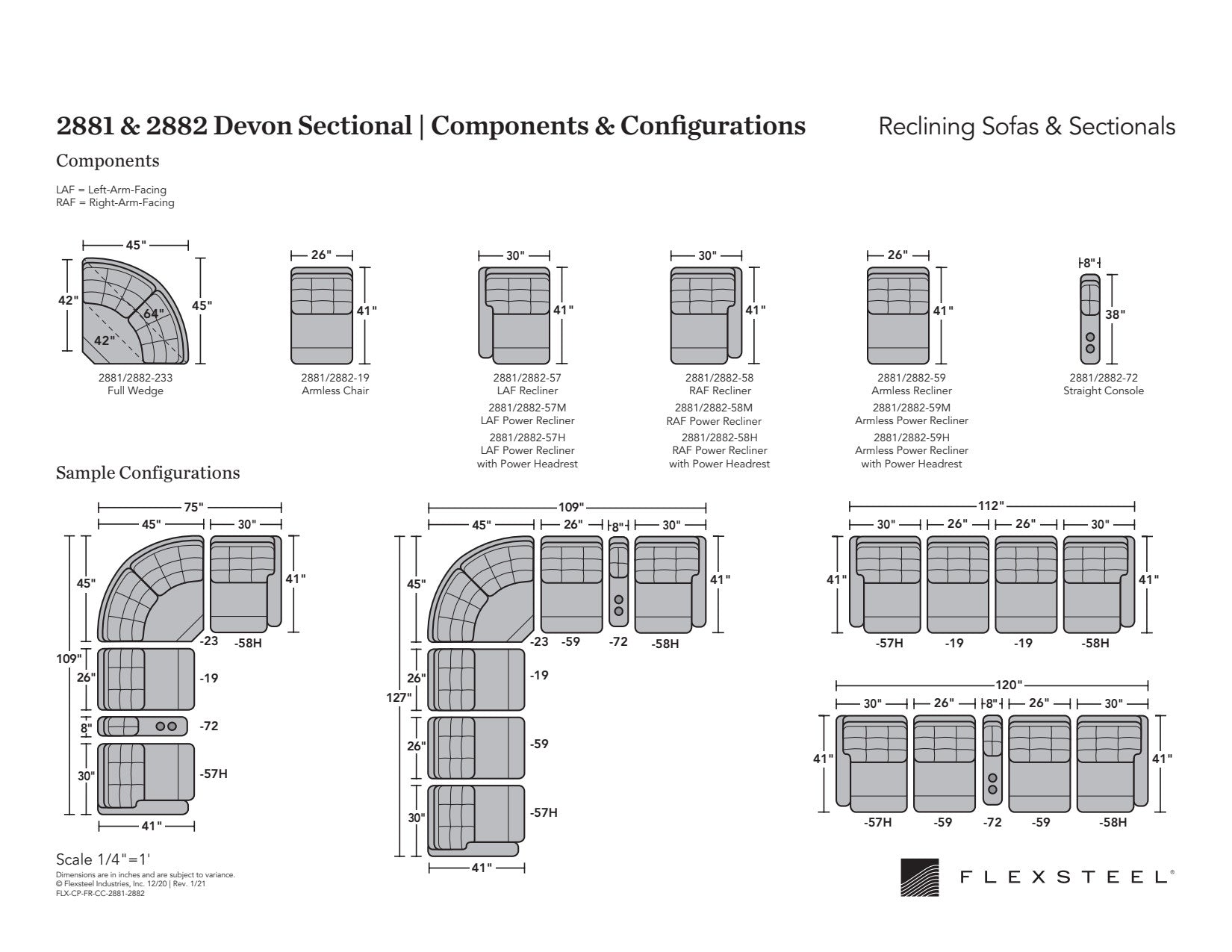 Devon Fabric Reclining Sectional