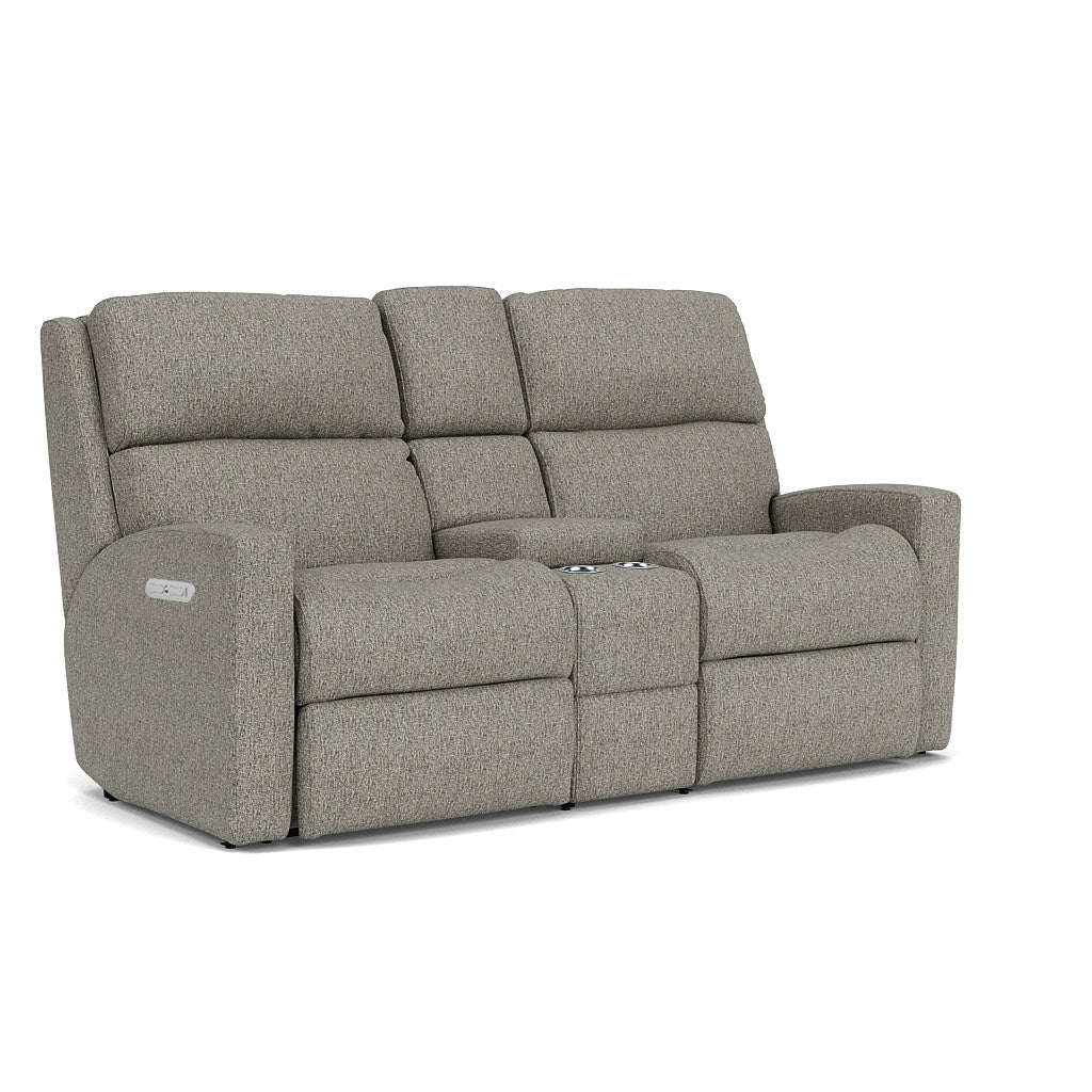 Catalina Fabric Power Reclining Loveseat with Console & Power Headrests