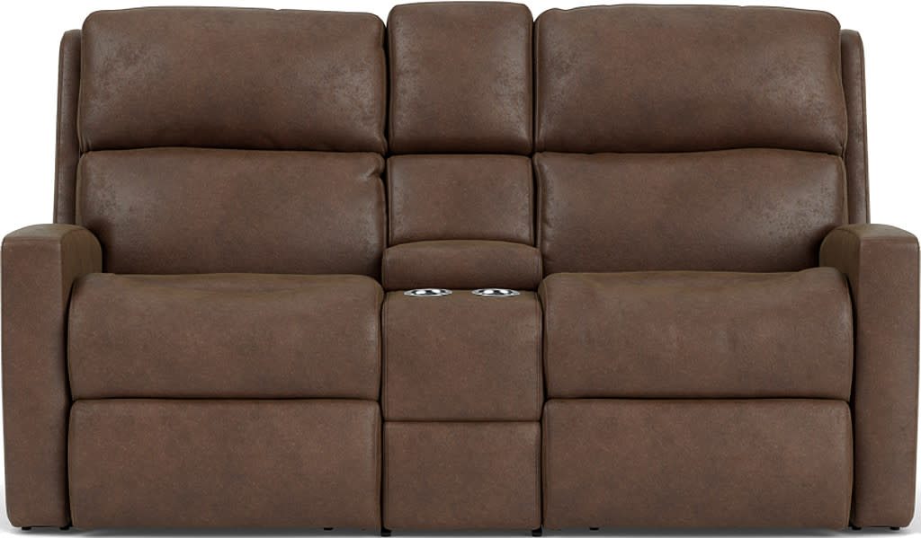 Catalina Fabric Reclining Loveseat with Console