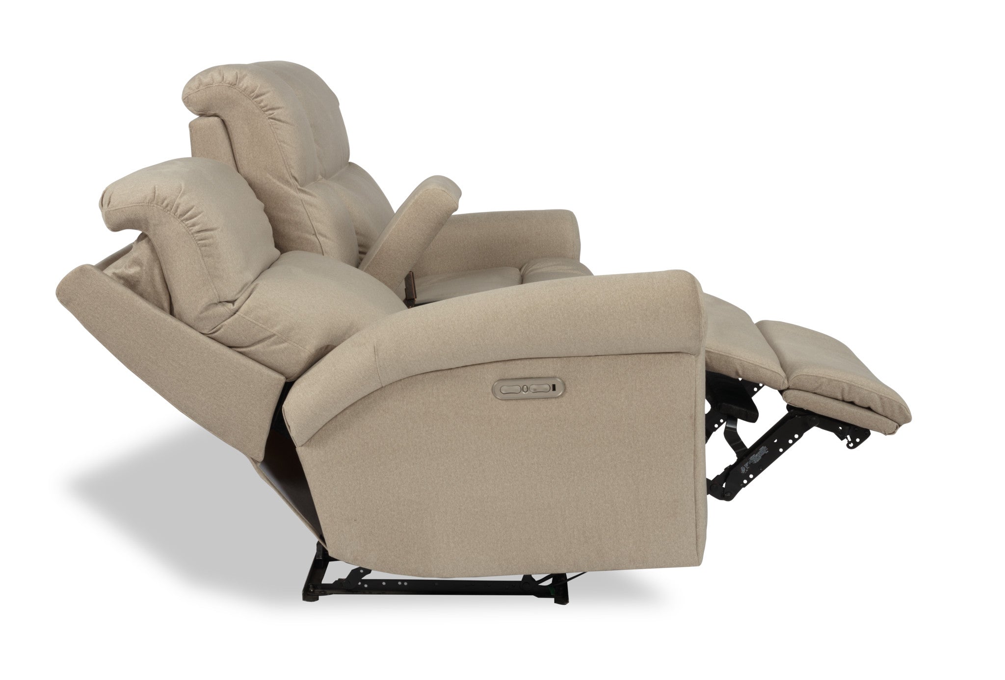 Davis Fabric Power Reclining Loveseat with Console & Power Headrests