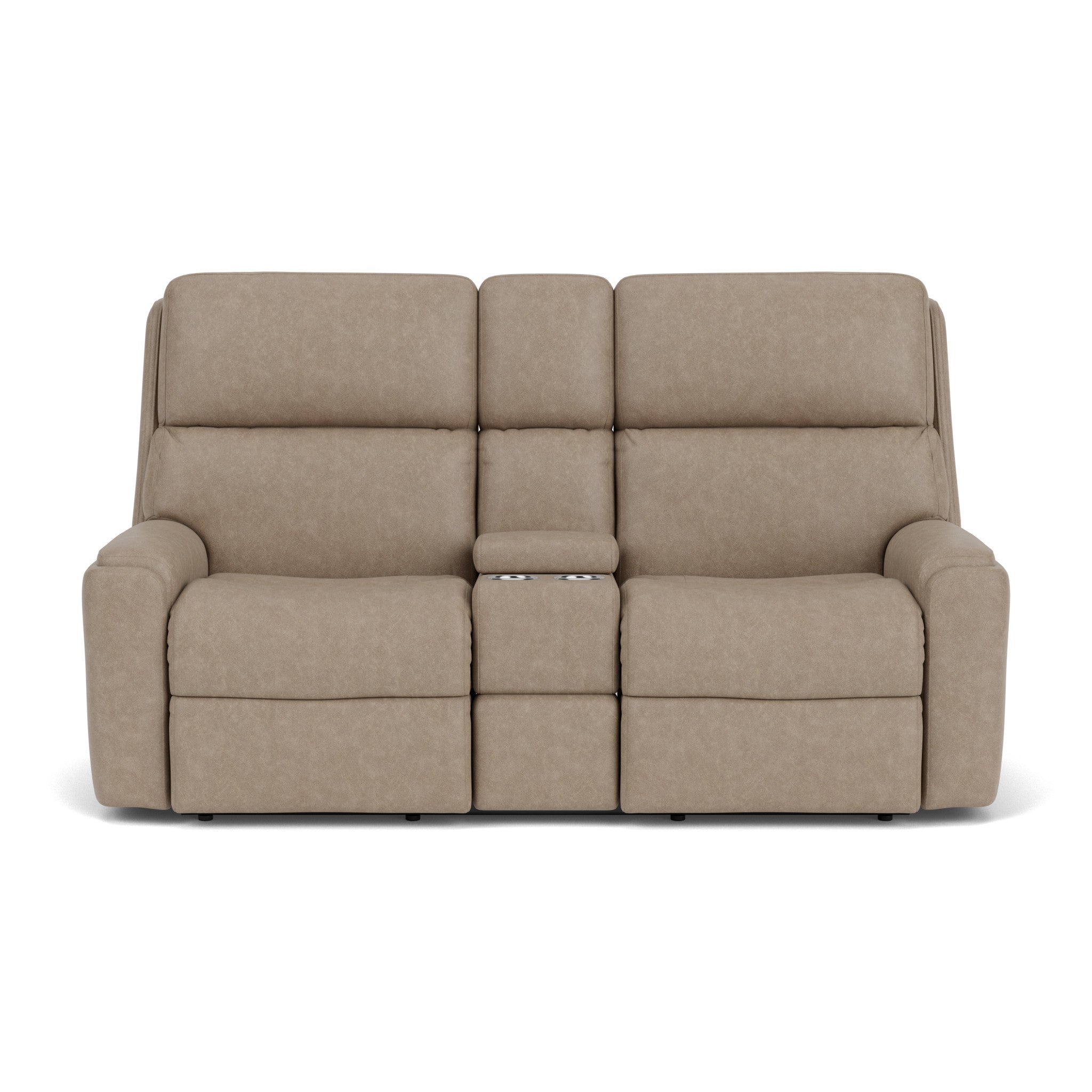 Rio Fabric Power Reclining Loveseat with Console & Power Headrests