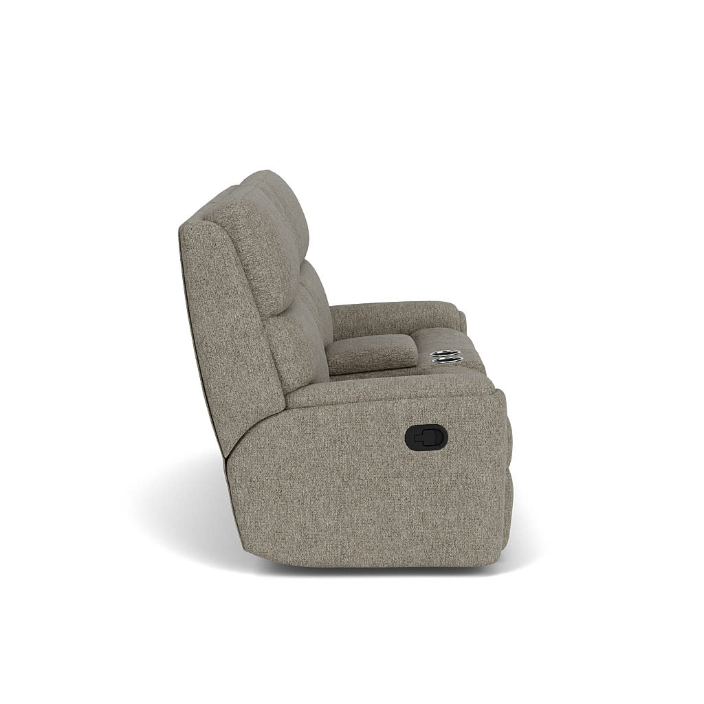 Rio Fabric Reclining Loveseat with Console