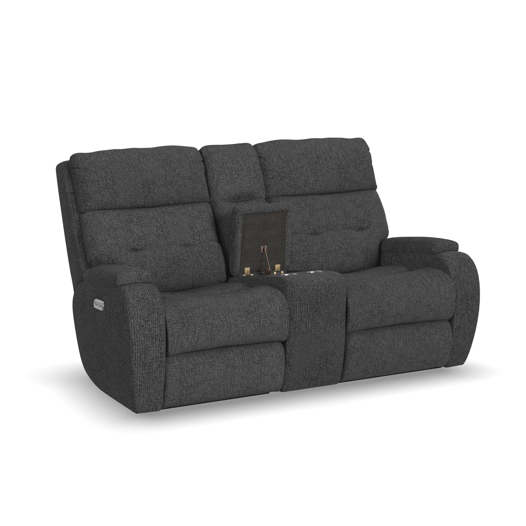 Strait Fabric Power Recliner with Power Headrest & Lumbar