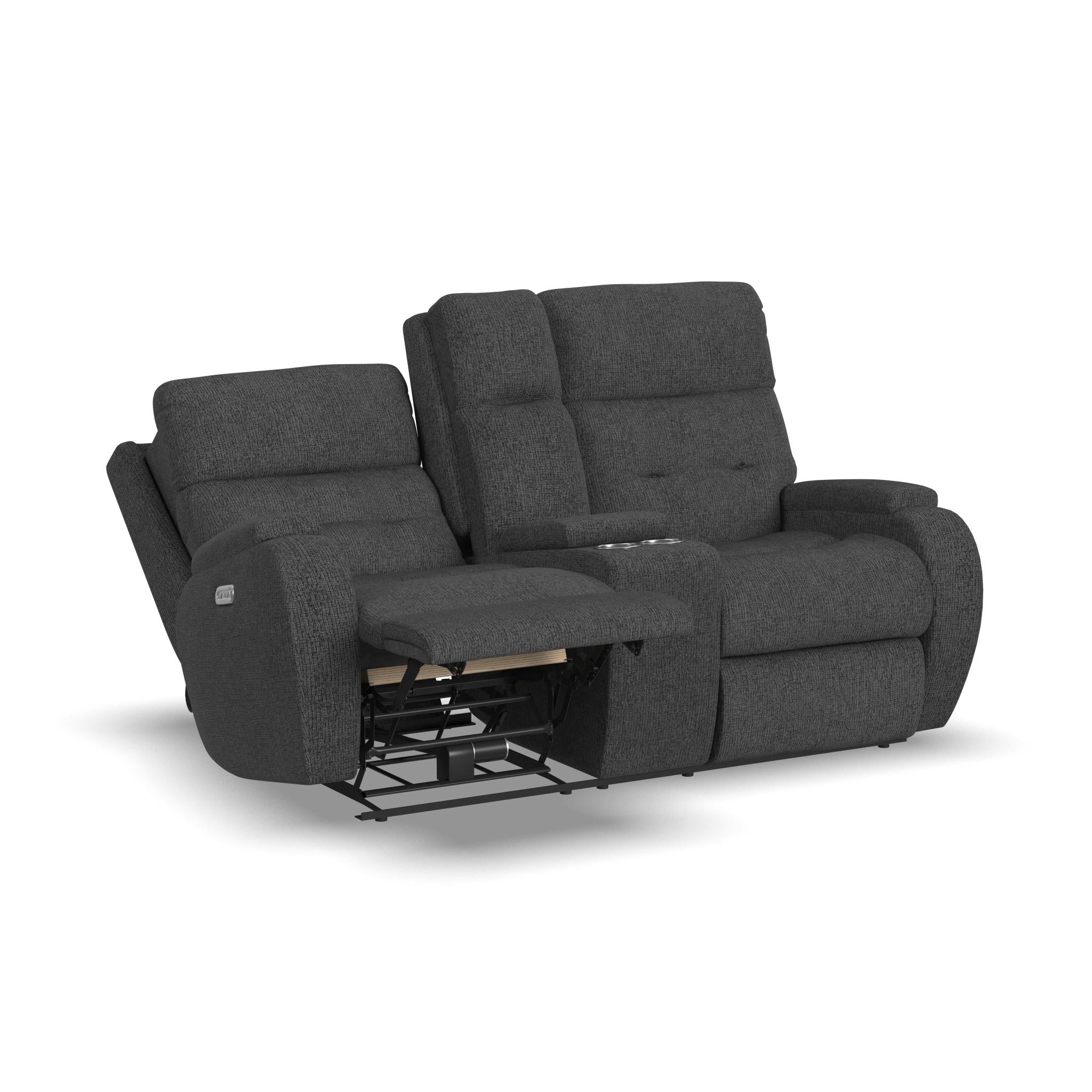 Strait Fabric Power Recliner with Power Headrest & Lumbar