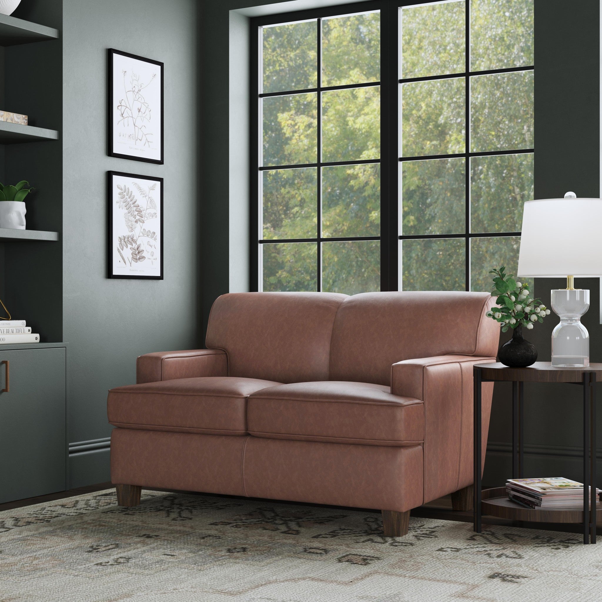 Dempsey Leather Loveseat