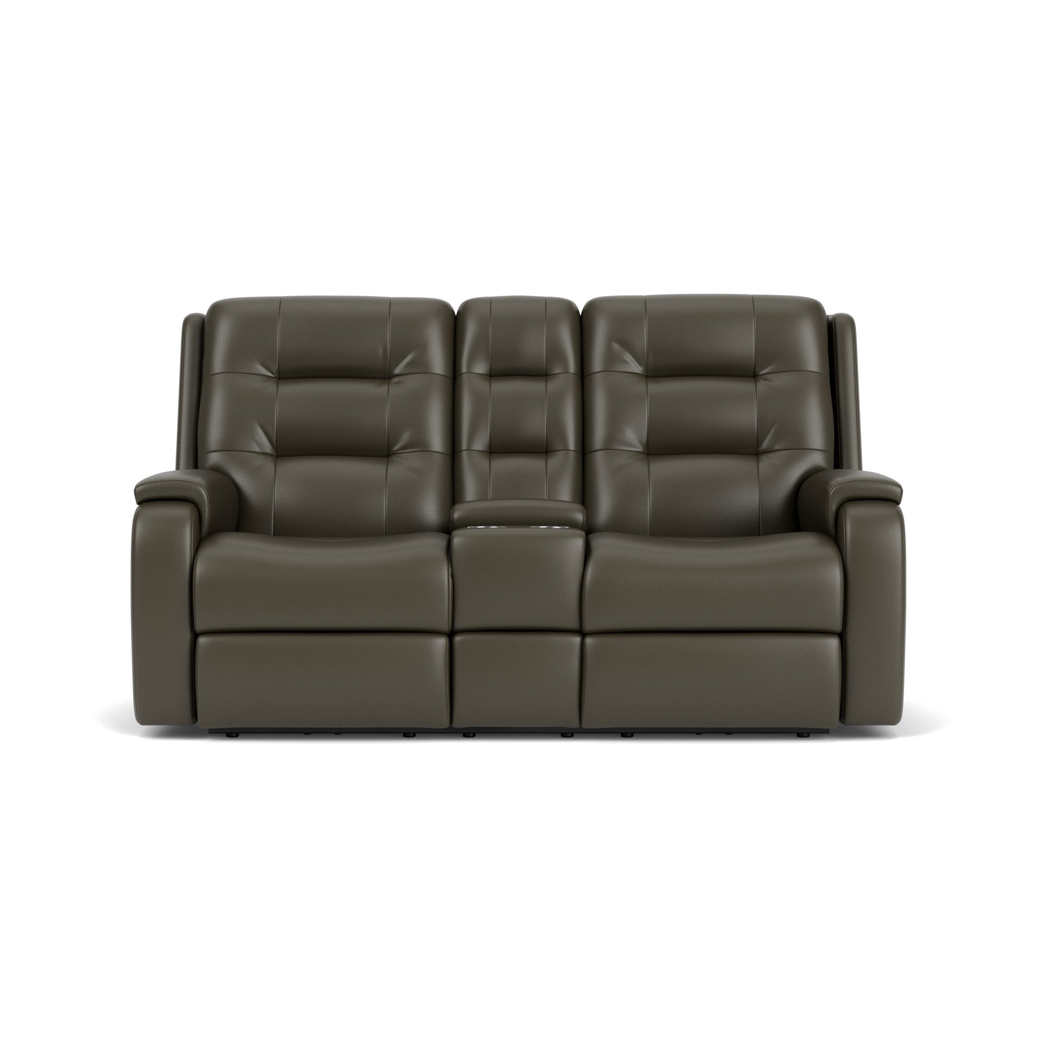 Arlo Leather Reclining Loveseat with Console