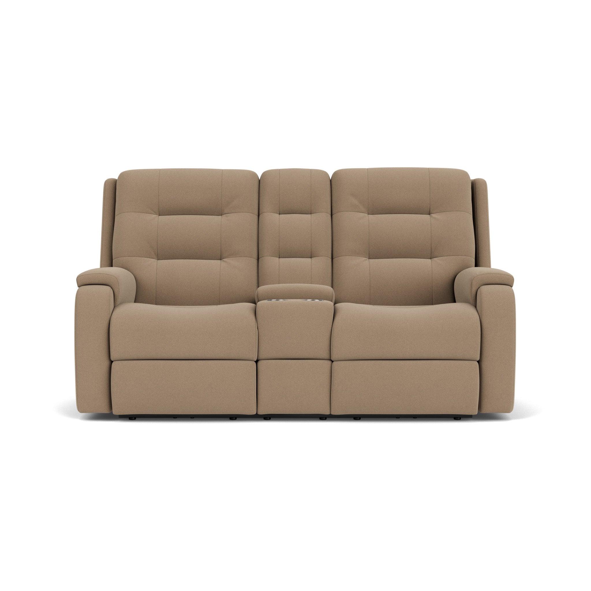 Arlo Leather Reclining Loveseat with Console