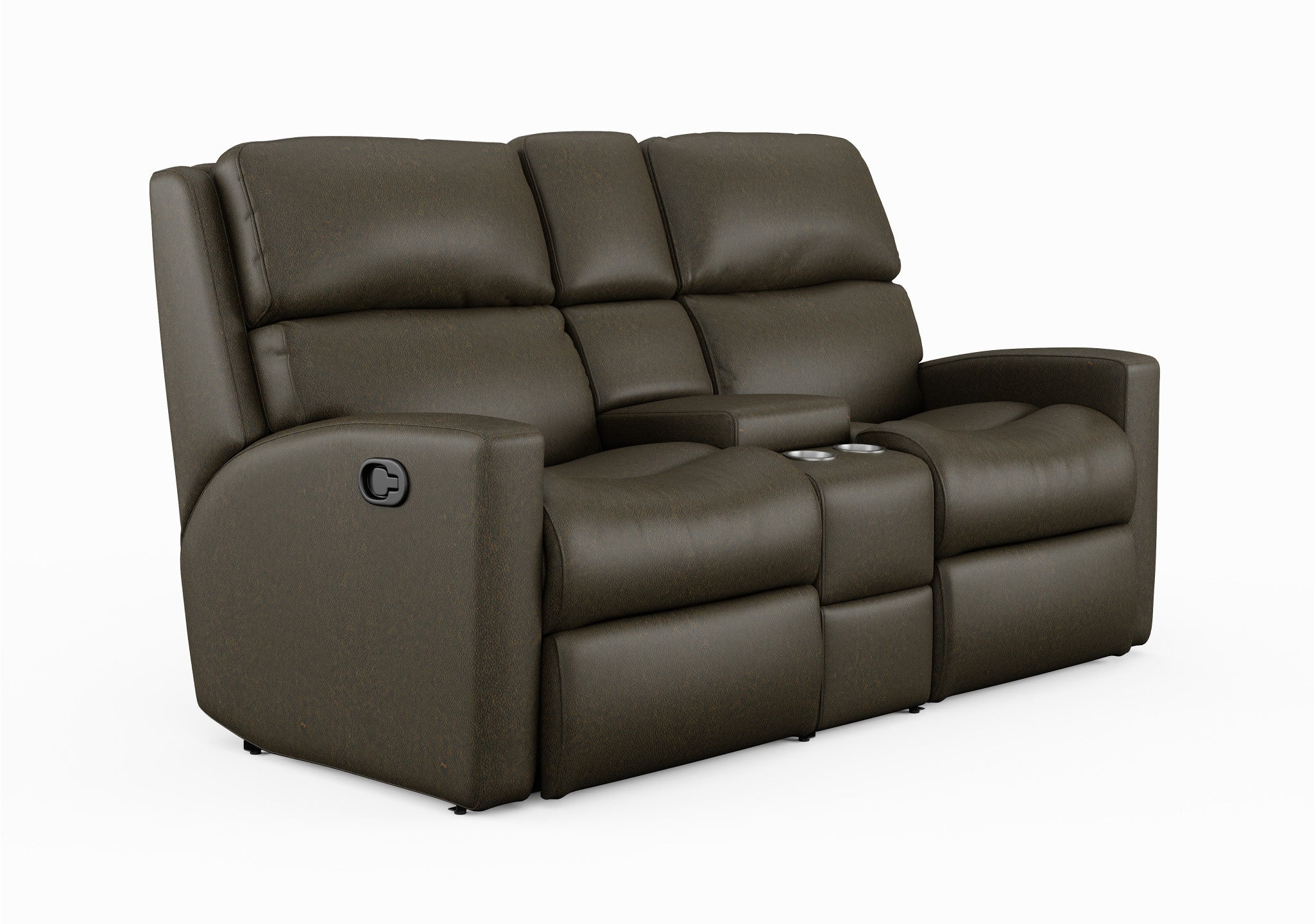 Catalina Leather Reclining Loveseat with Console