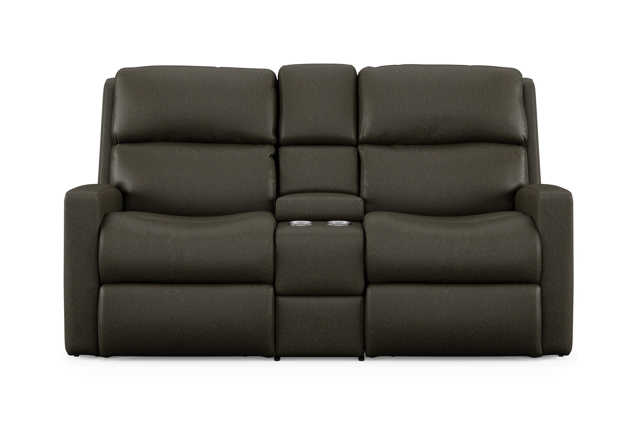 Catalina Leather Reclining Loveseat with Console