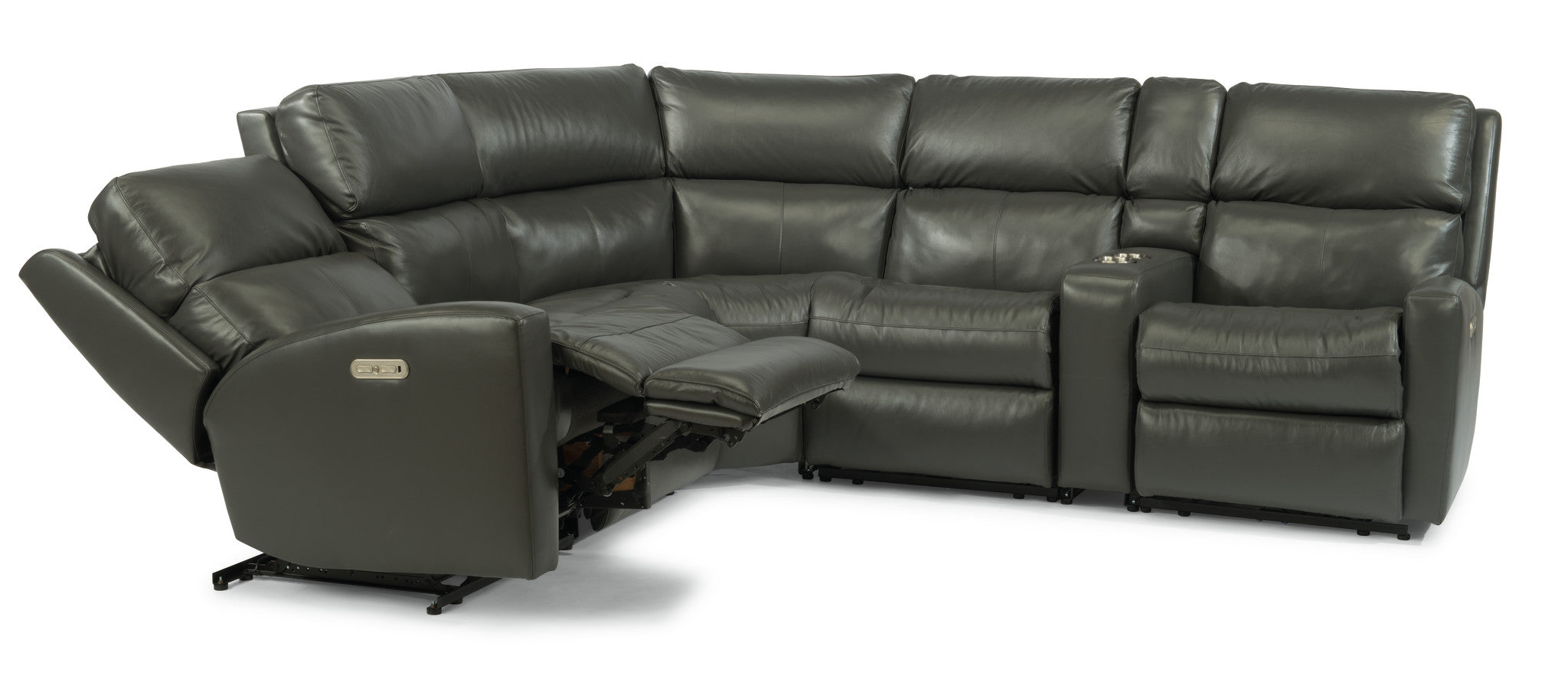 Catalina Leather Power Reclining Sectional with Power Headrests