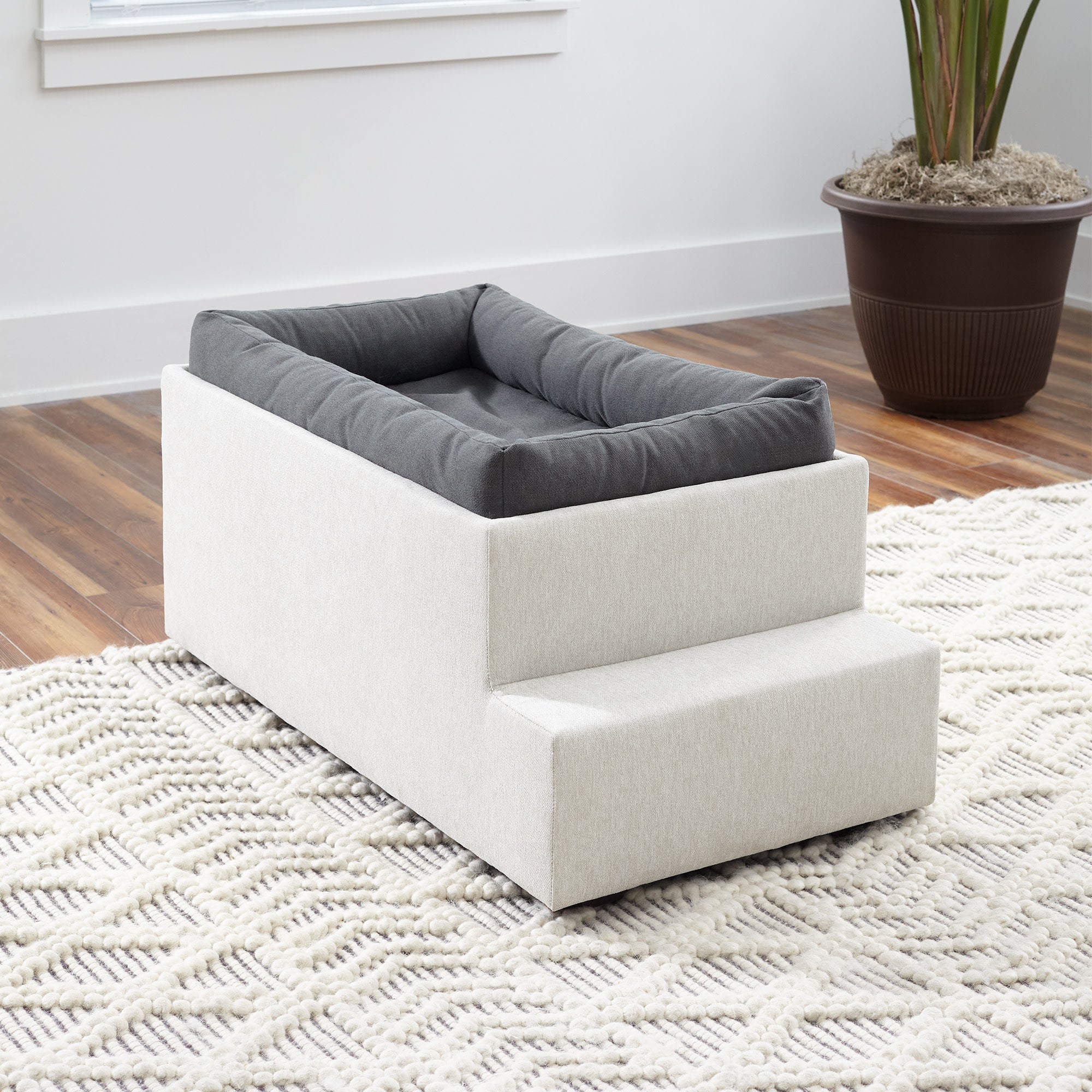 Flex Gray Fabric Pet Bed Hub