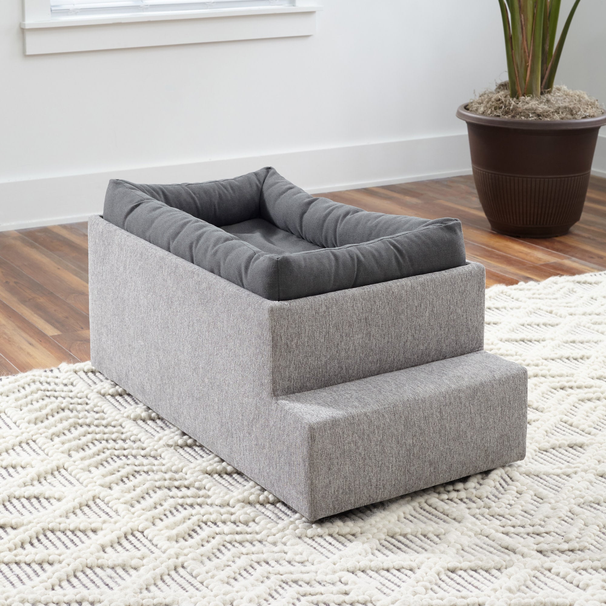 Flex Gray Fabric Pet Bed Hub