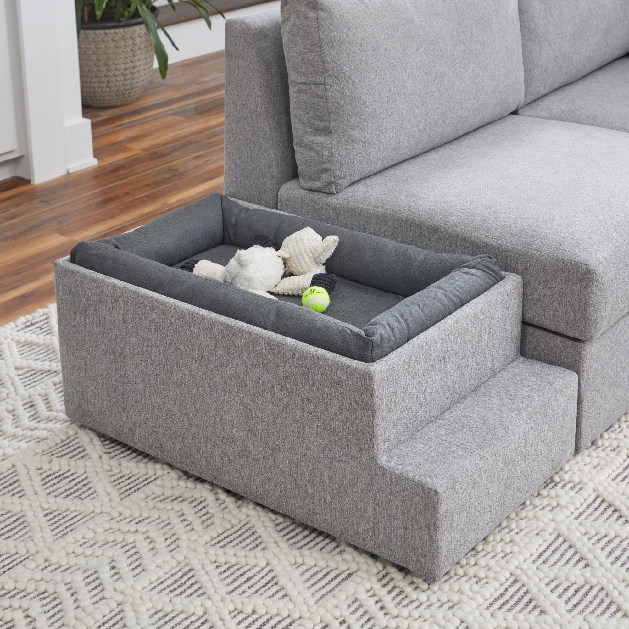 Flex Gray Fabric Pet Bed Hub