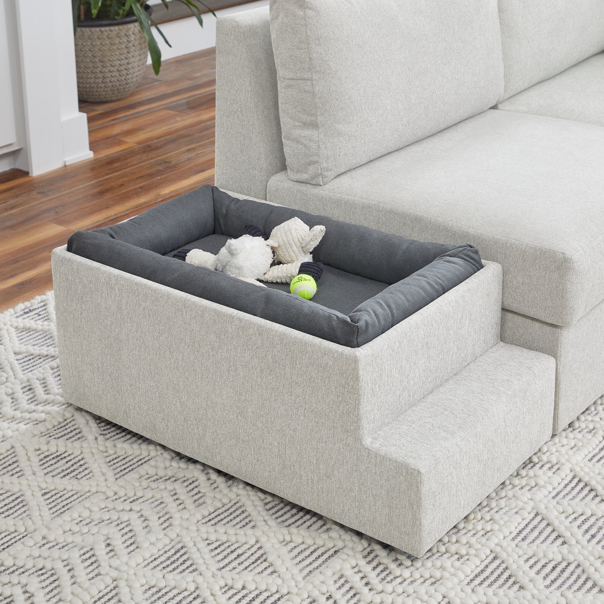 Flex Gray Fabric Pet Bed Hub