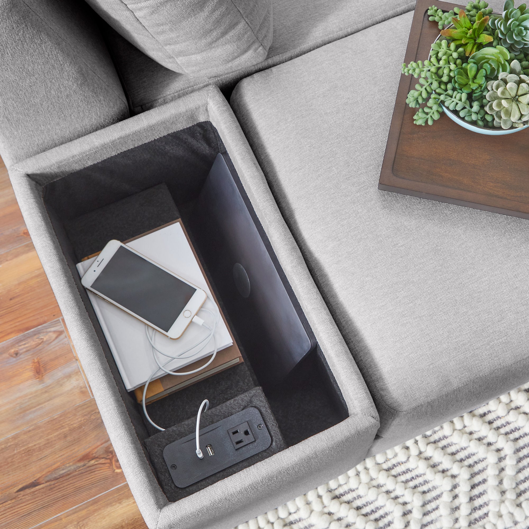 Flex Gray Fabric Storage Hub