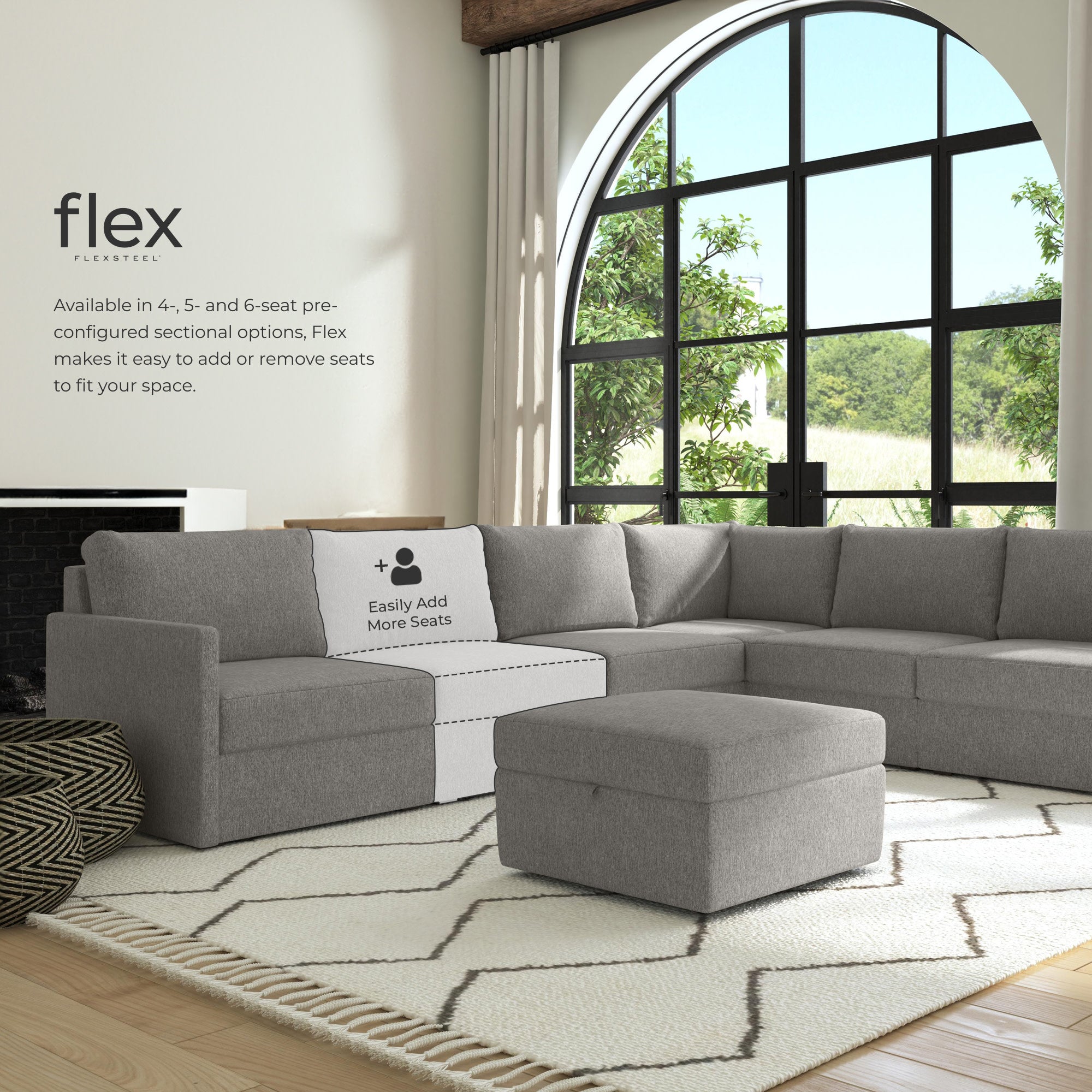 Flex Gray Fabric Sectional