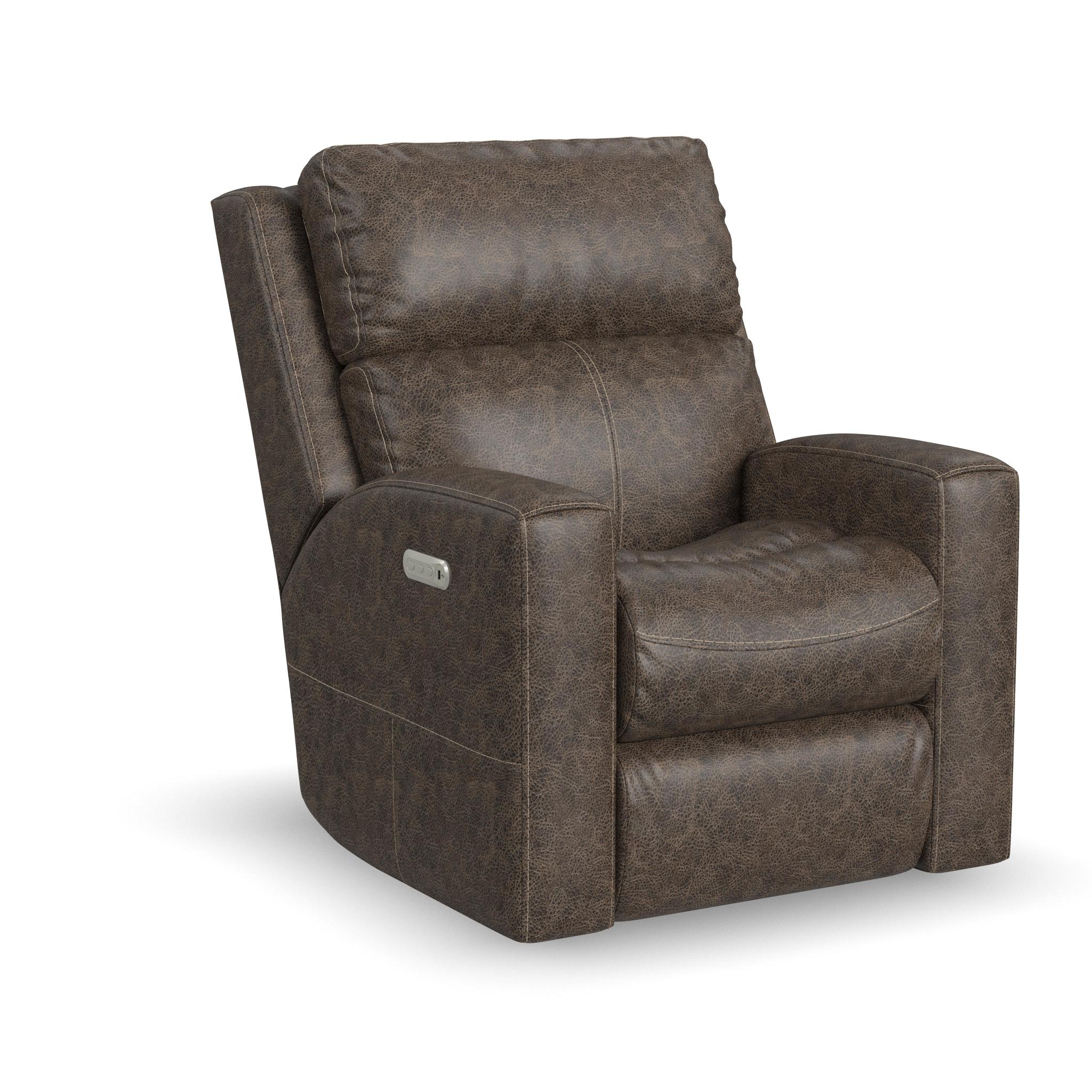 Score Leather Power Recliner with Power Headrest & Lumbar