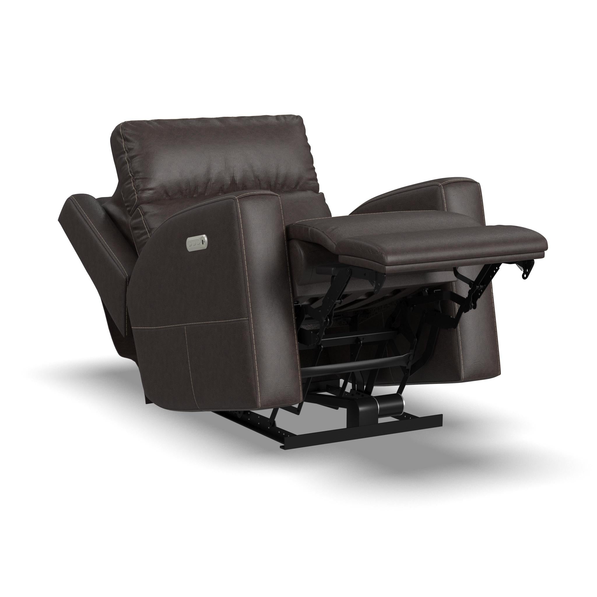 Score Leather Power Recliner with Power Headrest & Lumbar