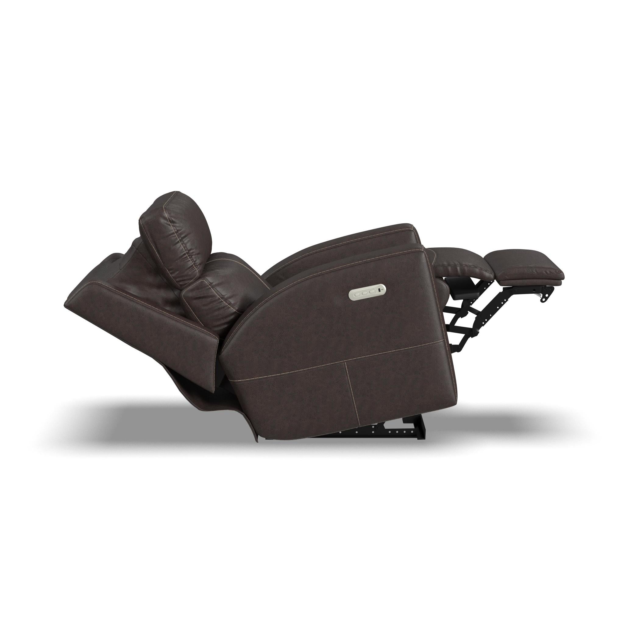 Score Leather Power Recliner with Power Headrest & Lumbar