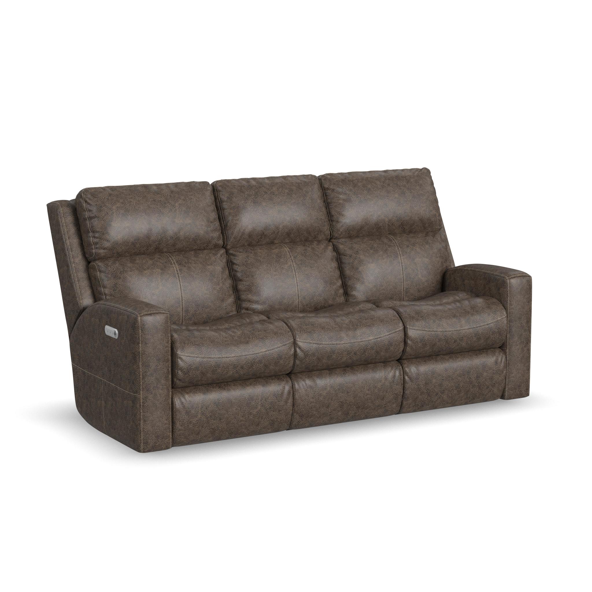 Score Leather Power Reclining Sofa with Power Headrests & Lumbar