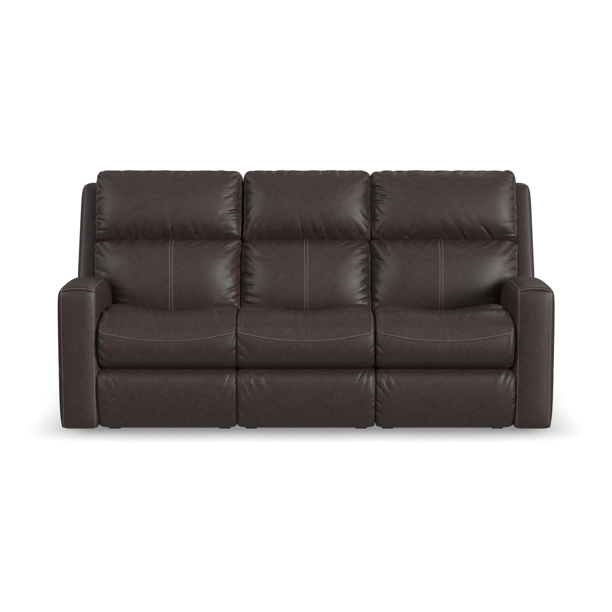 Score Leather Power Reclining Sofa with Power Headrests & Lumbar