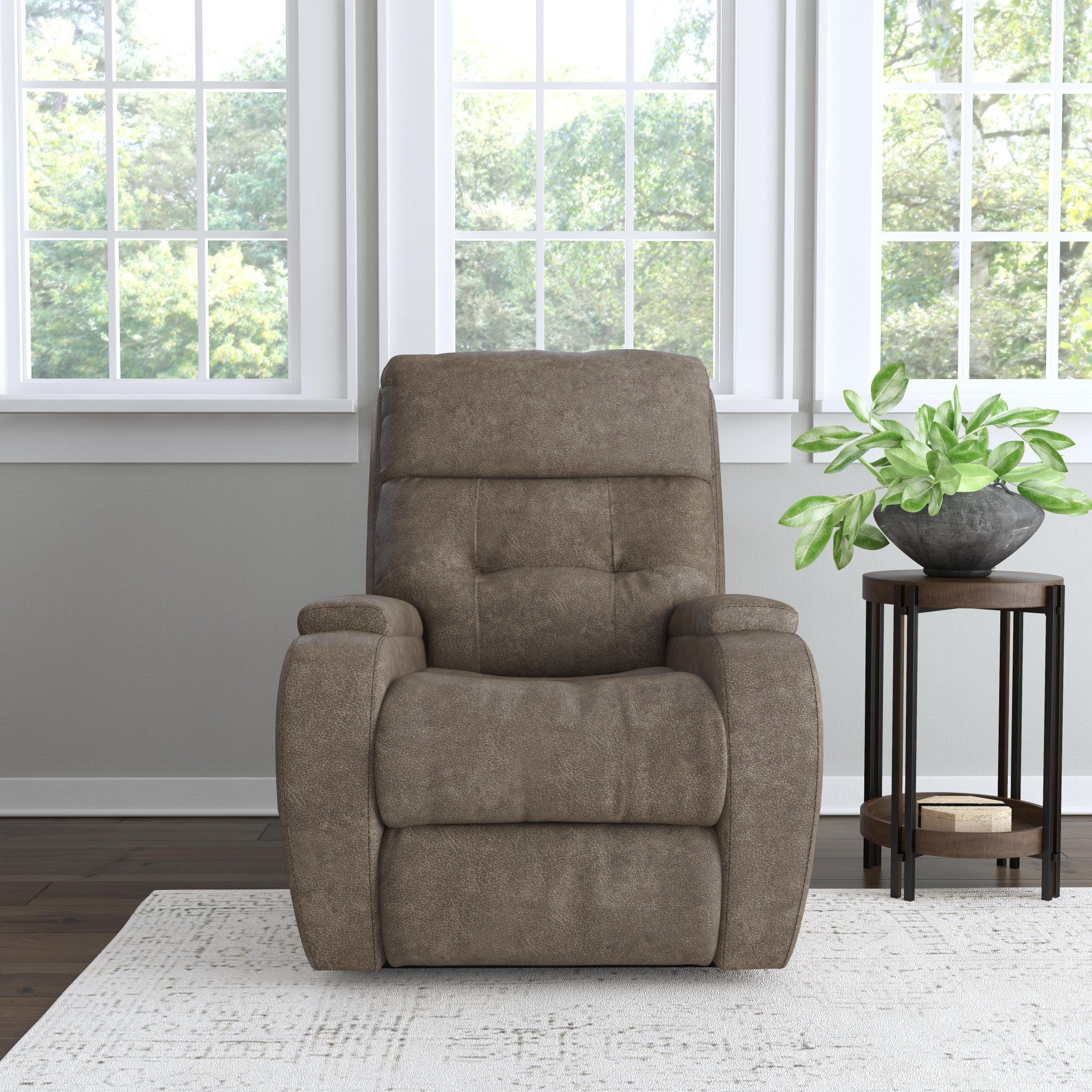 Strait Leather Power Recliner with Power Headrest