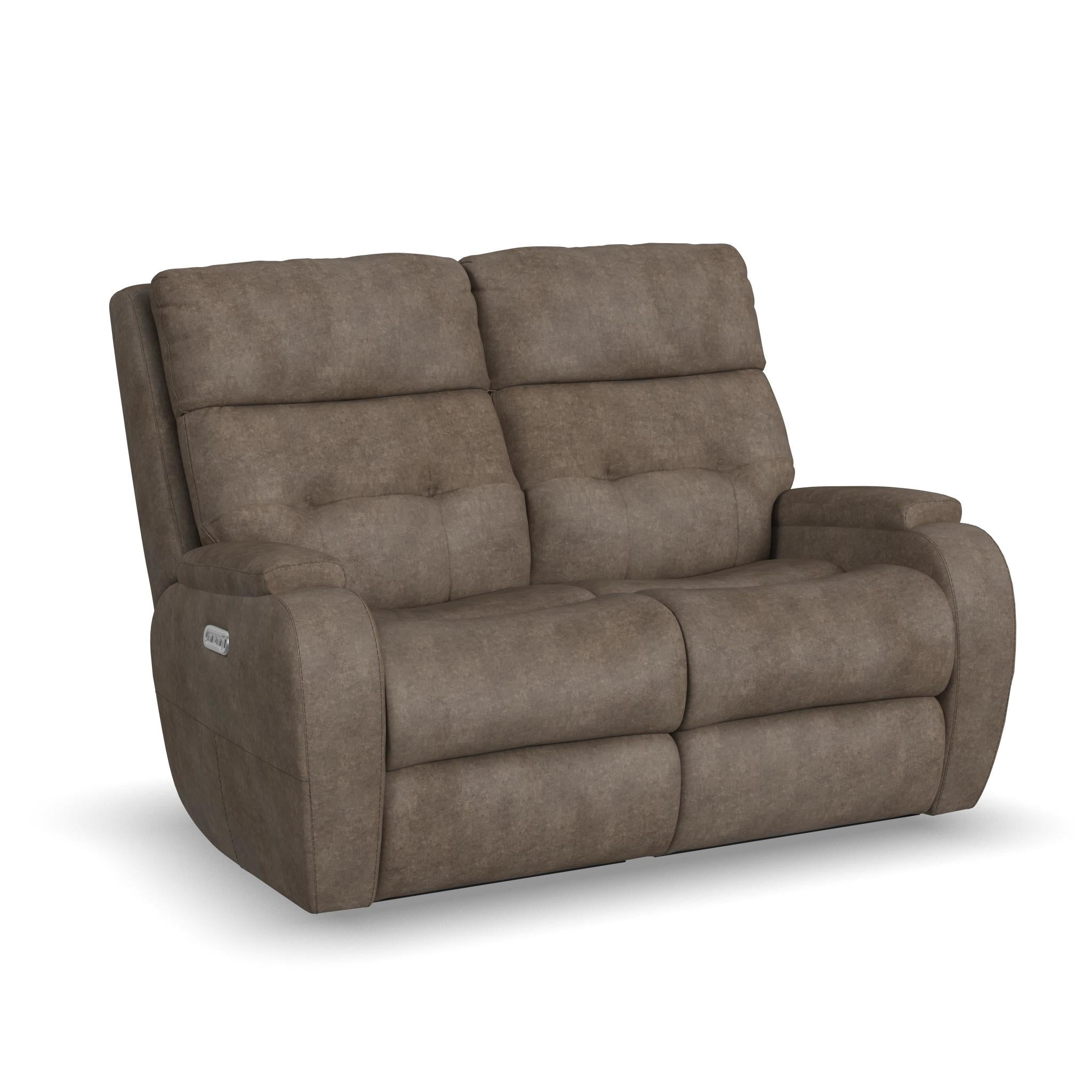 Strait Leather Power Reclining Loveseat with Power Headrests