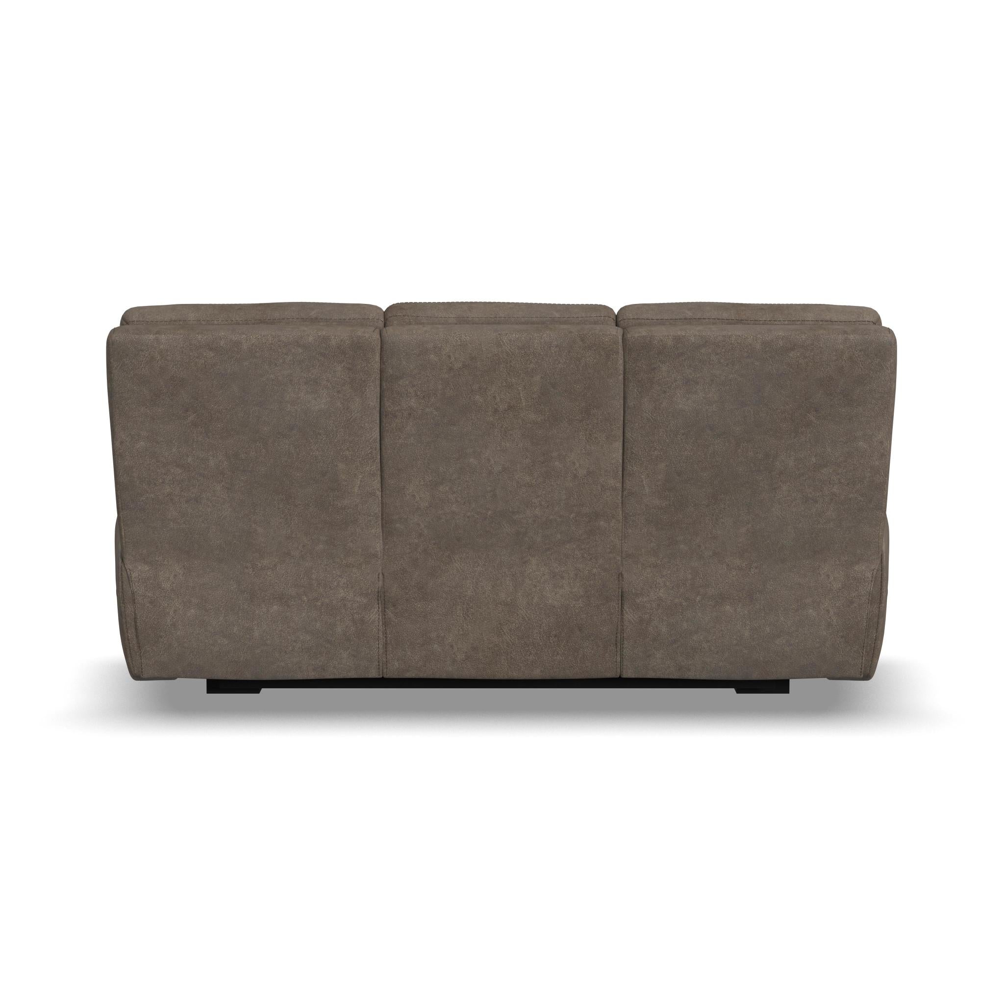 Strait Leather Power Reclining Sofa with Power Headrests