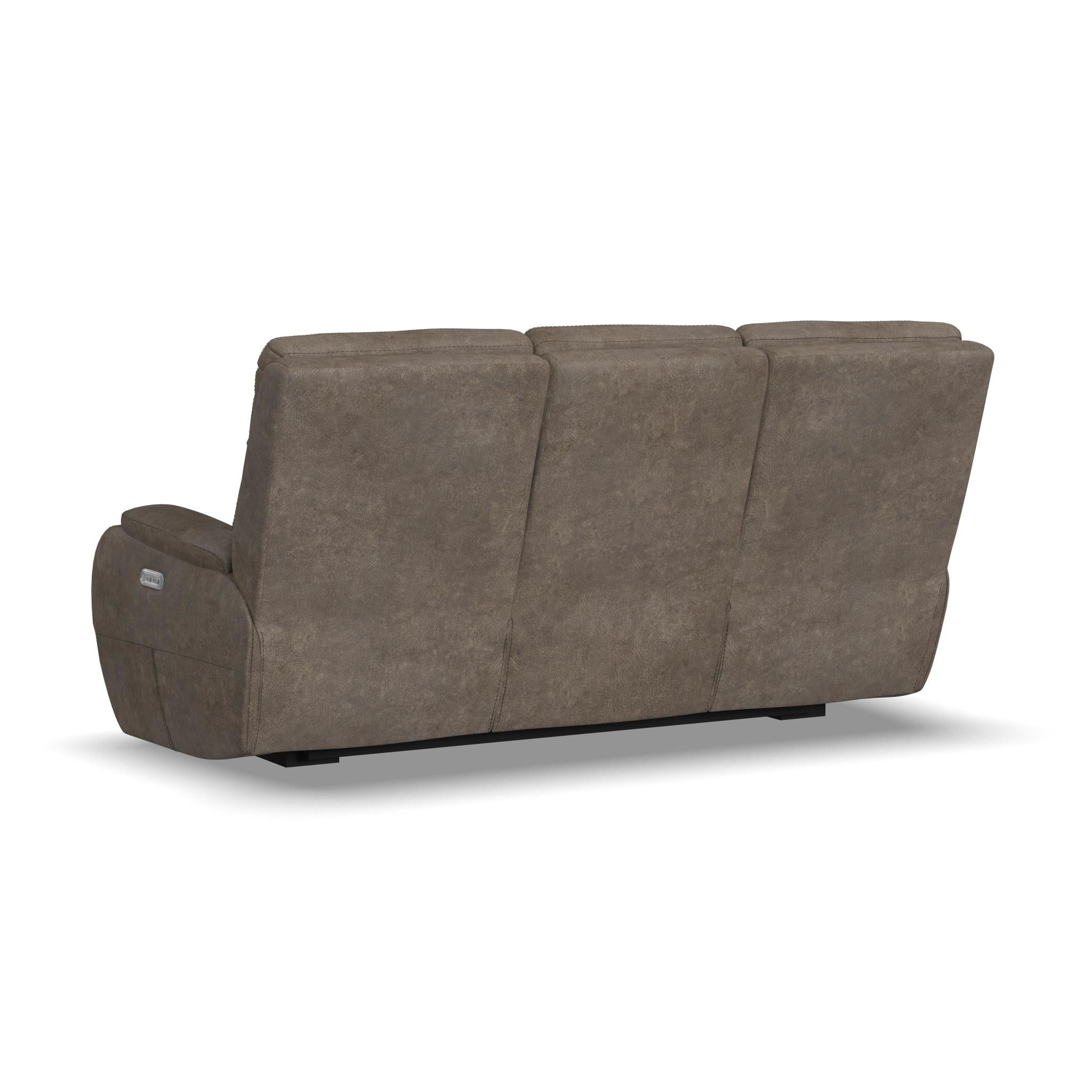 Strait Leather Power Reclining Sofa with Power Headrests