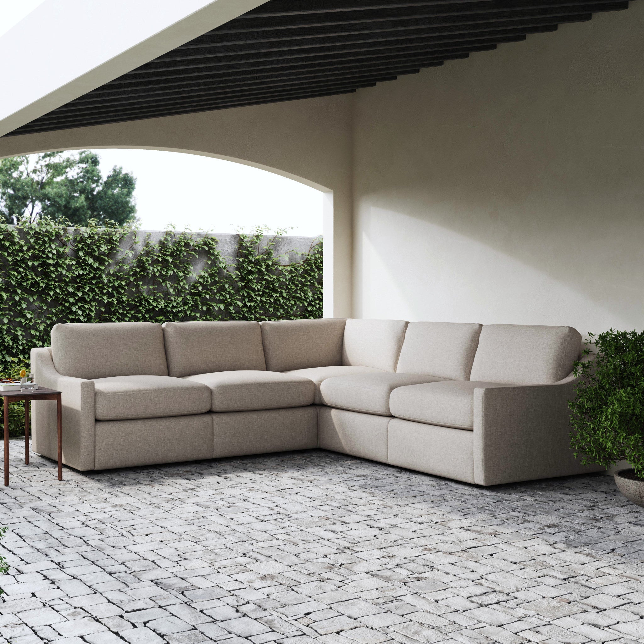 Sky Cast Ash Fabric Outdoor Sectional