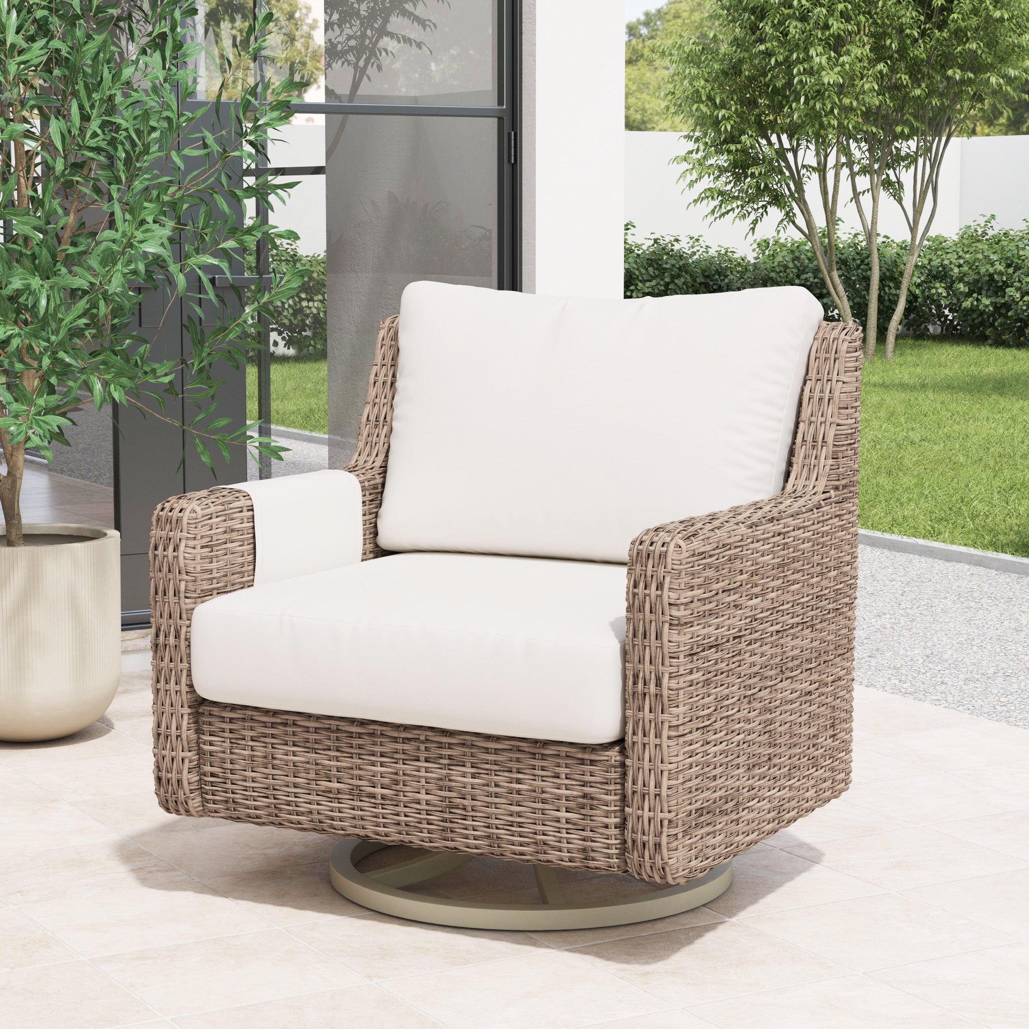 Vista Canvas Natural Swivel Tilt Chair