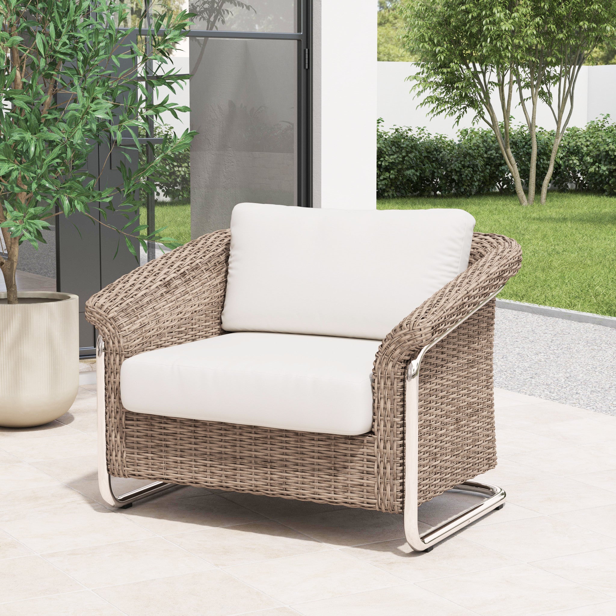 Vista Canvas Natural Accent Chair