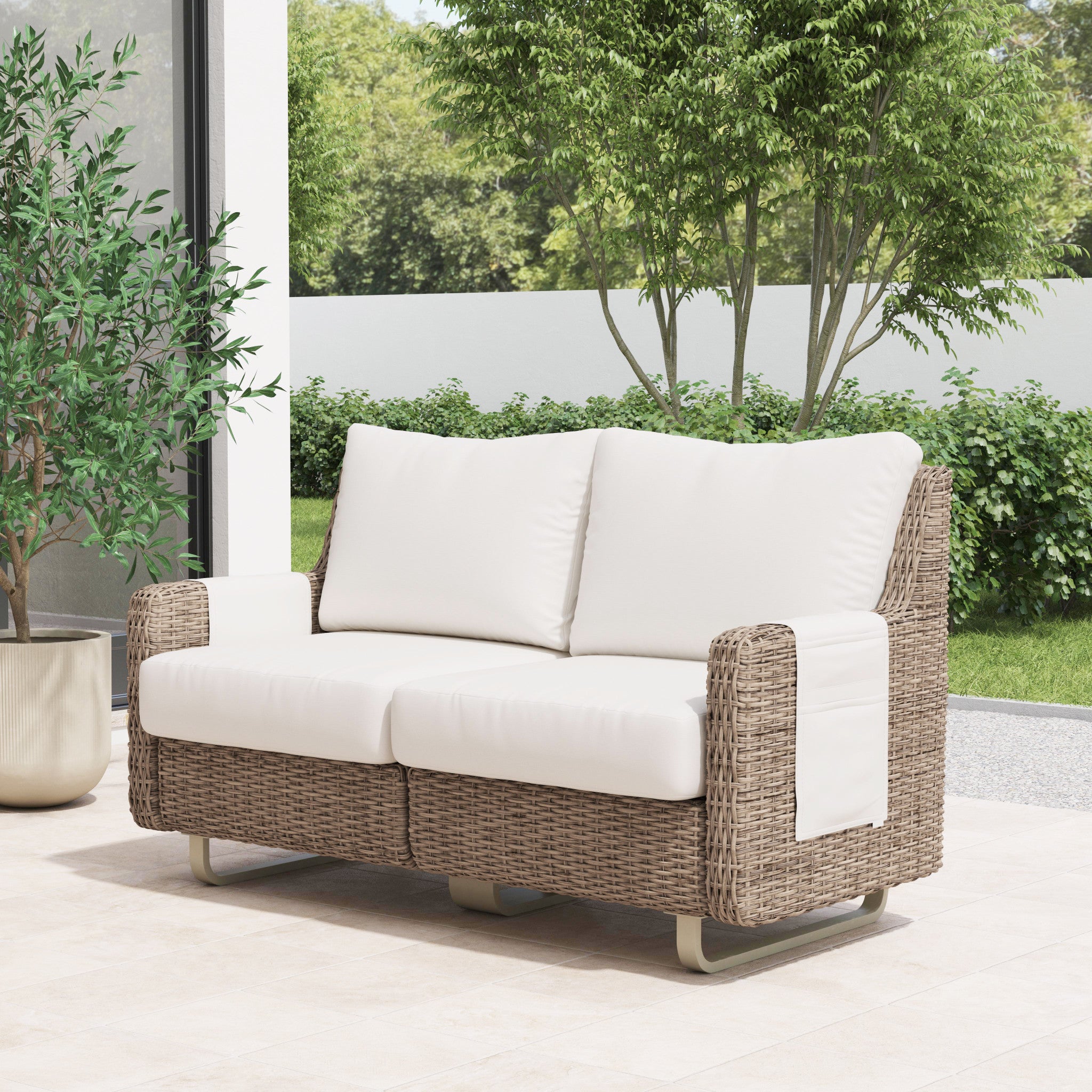 Vista Canvas Natural Loveseat