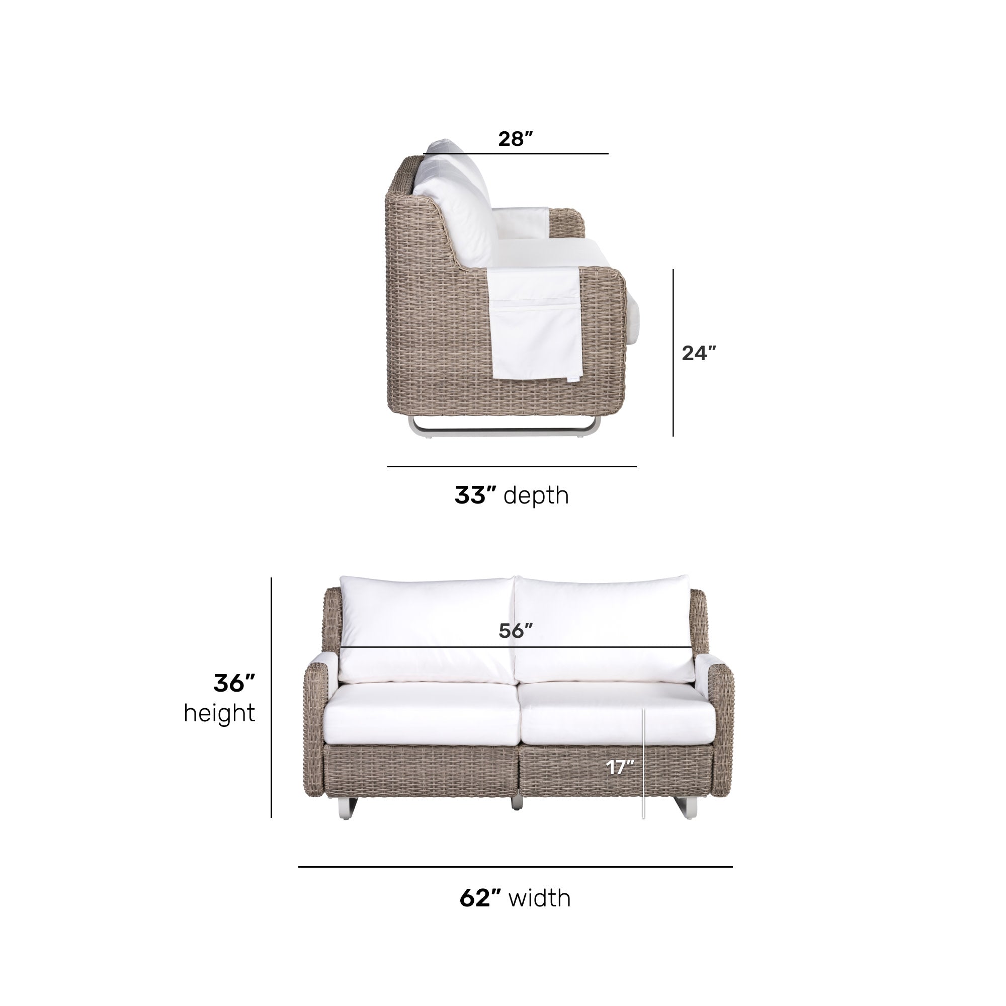 Vista Canvas Natural Loveseat