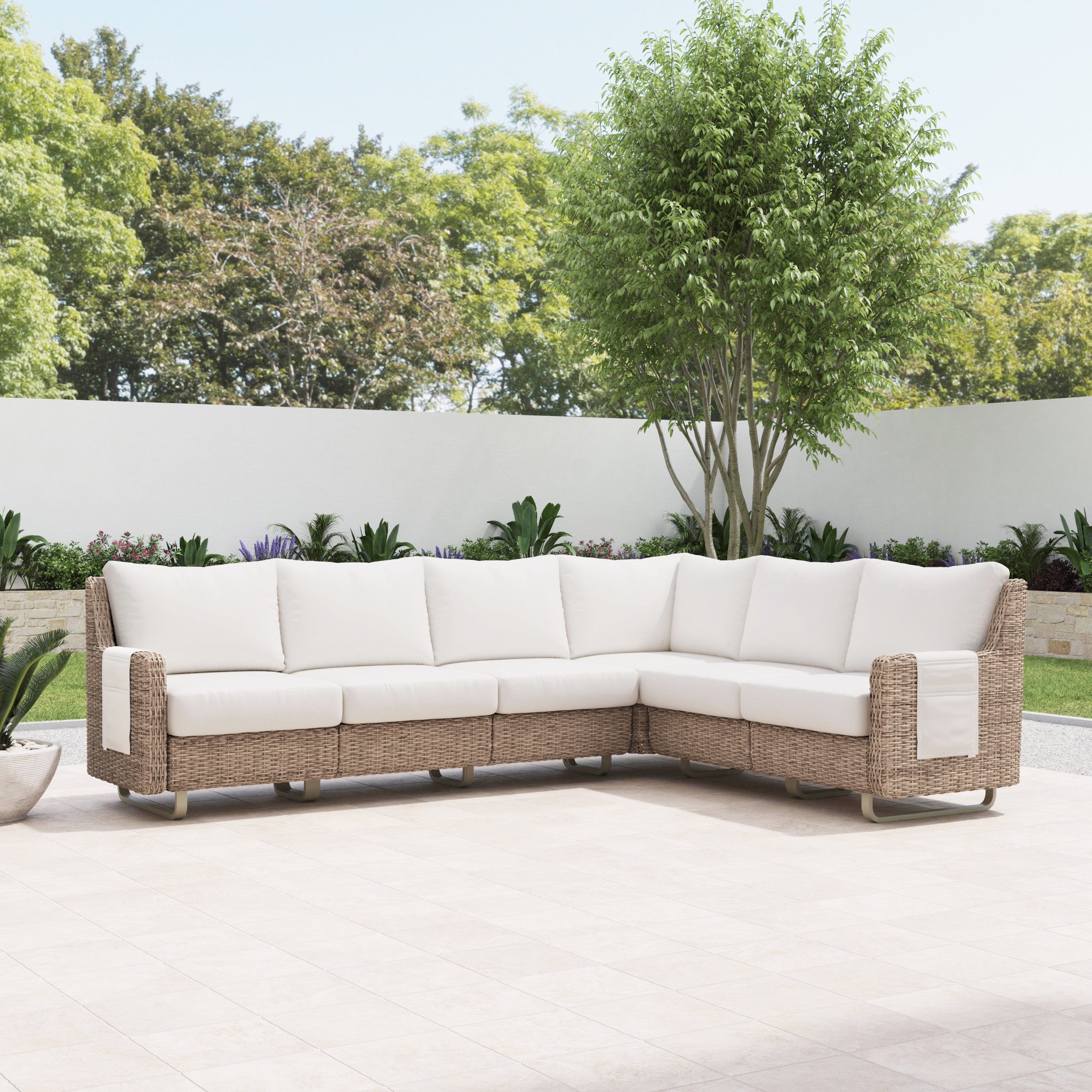 Vista Canvas Natural 6-Seat Sectional