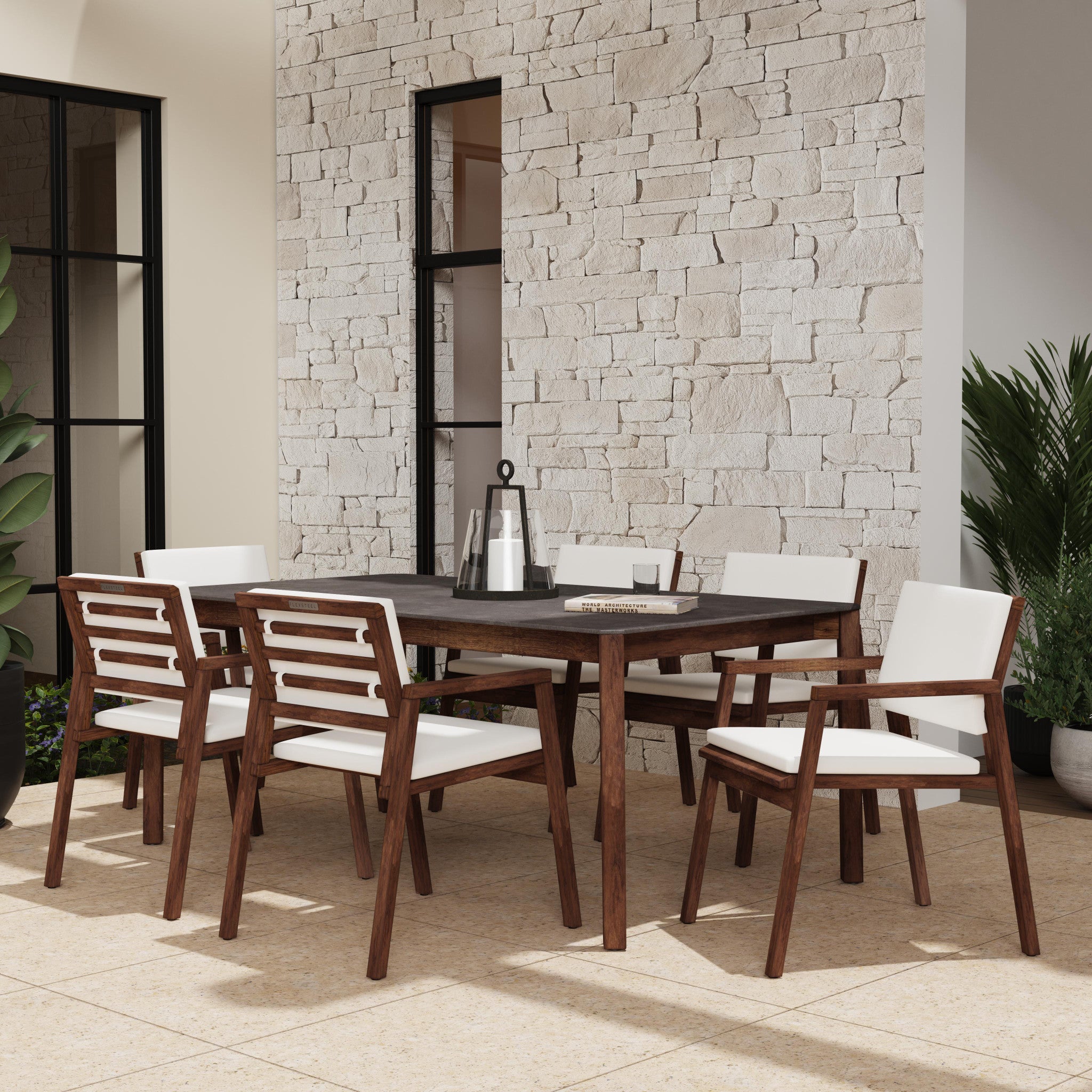 Nova Canvas Natural 7-Piece Dining Set