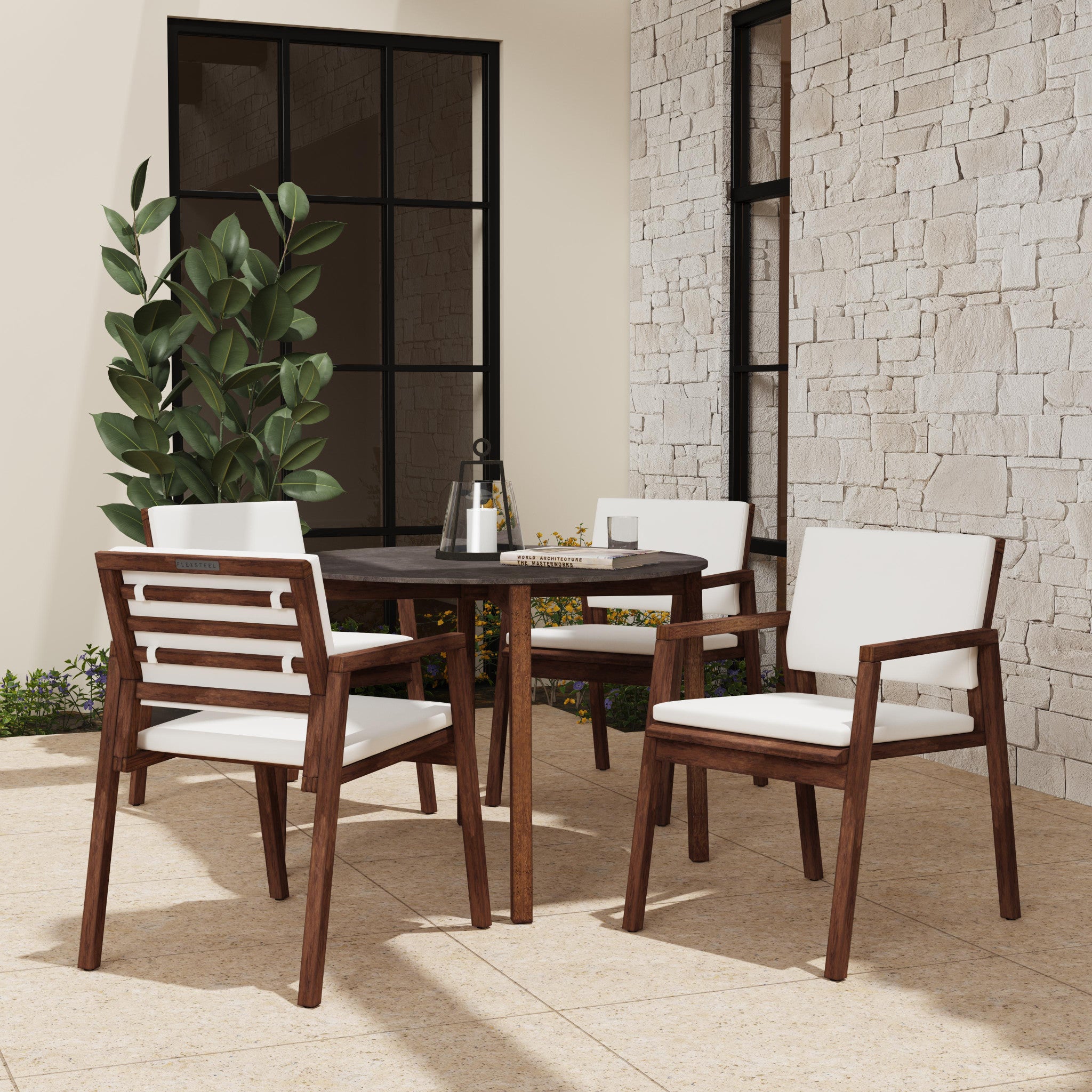 Nova Canvas Natural 5-Piece Dining Set