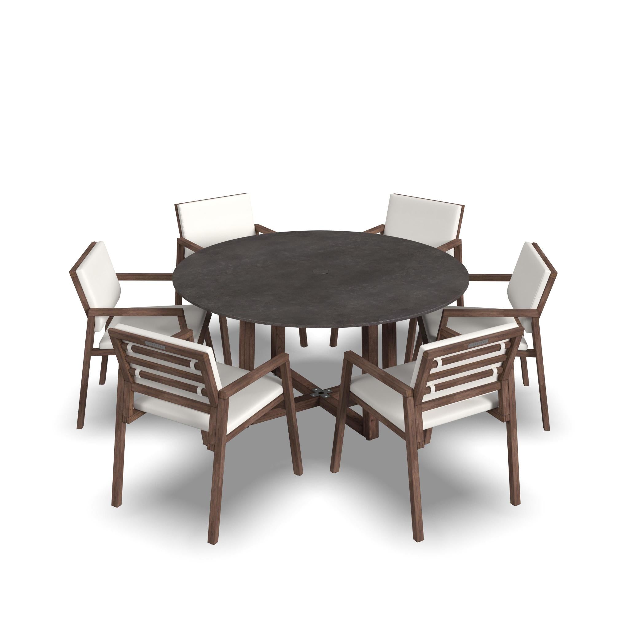 Nova Canvas Natural 7-Piece Dining Set