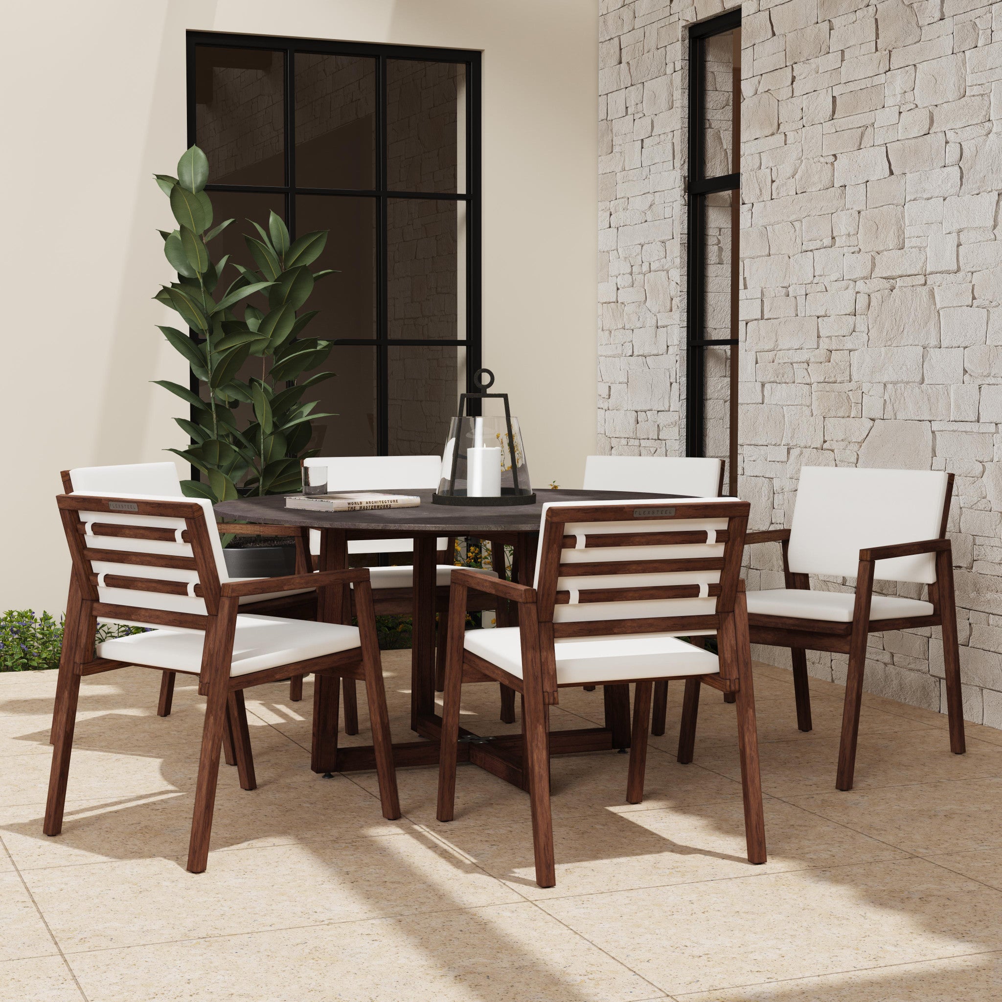 Nova Canvas Natural 7-Piece Dining Set