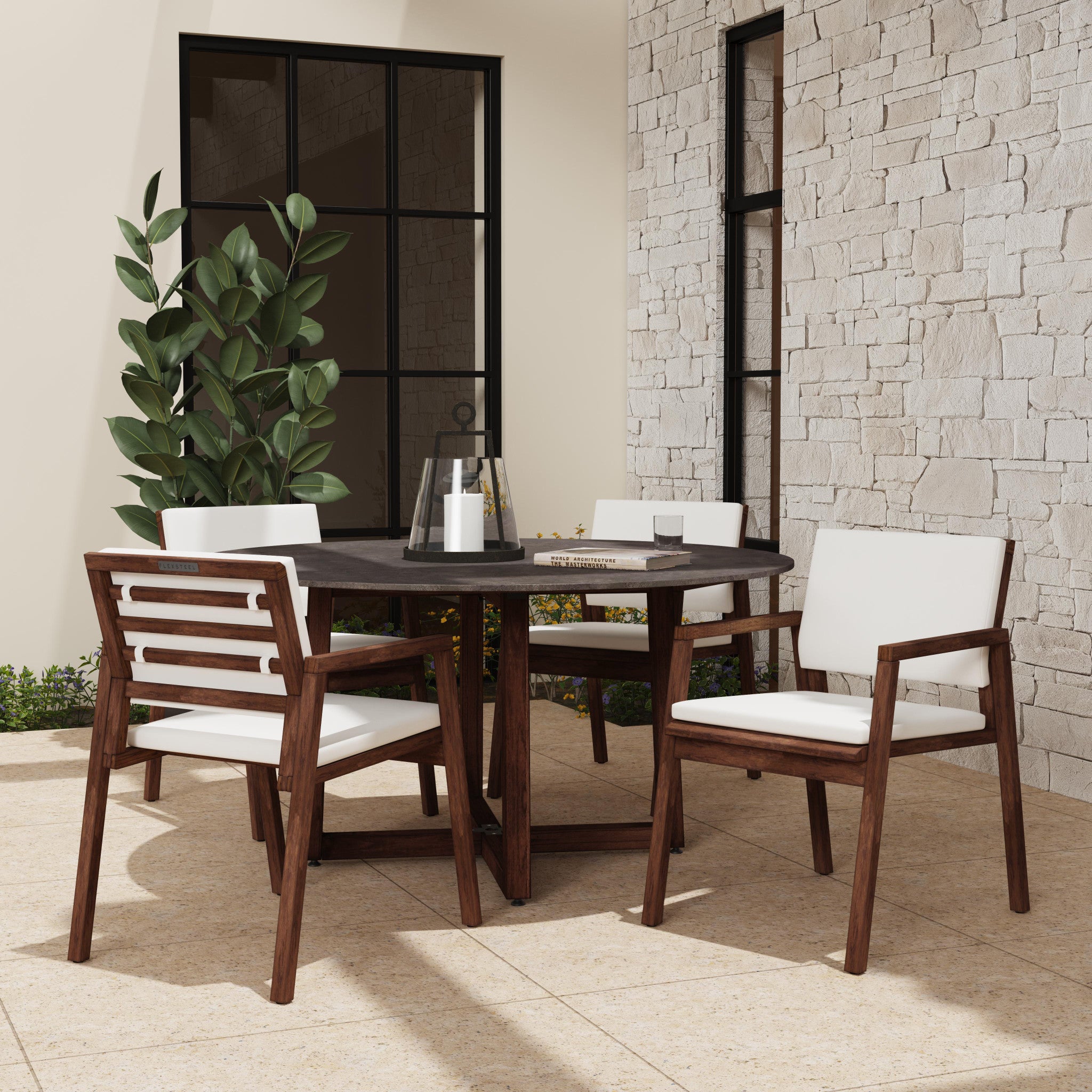 Nova Canvas Natural Large Round Dining Table